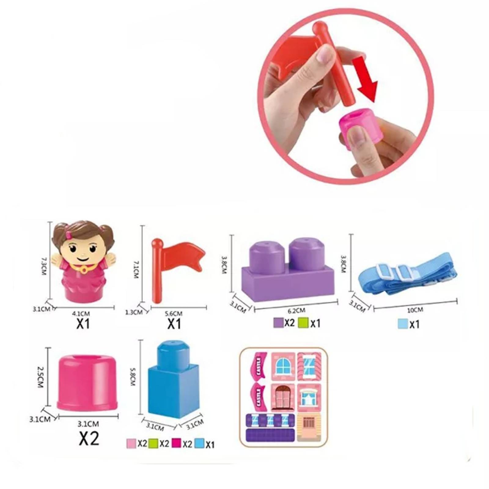 Maleta Con Juego De Bloques J522-11 Rosa Storyland