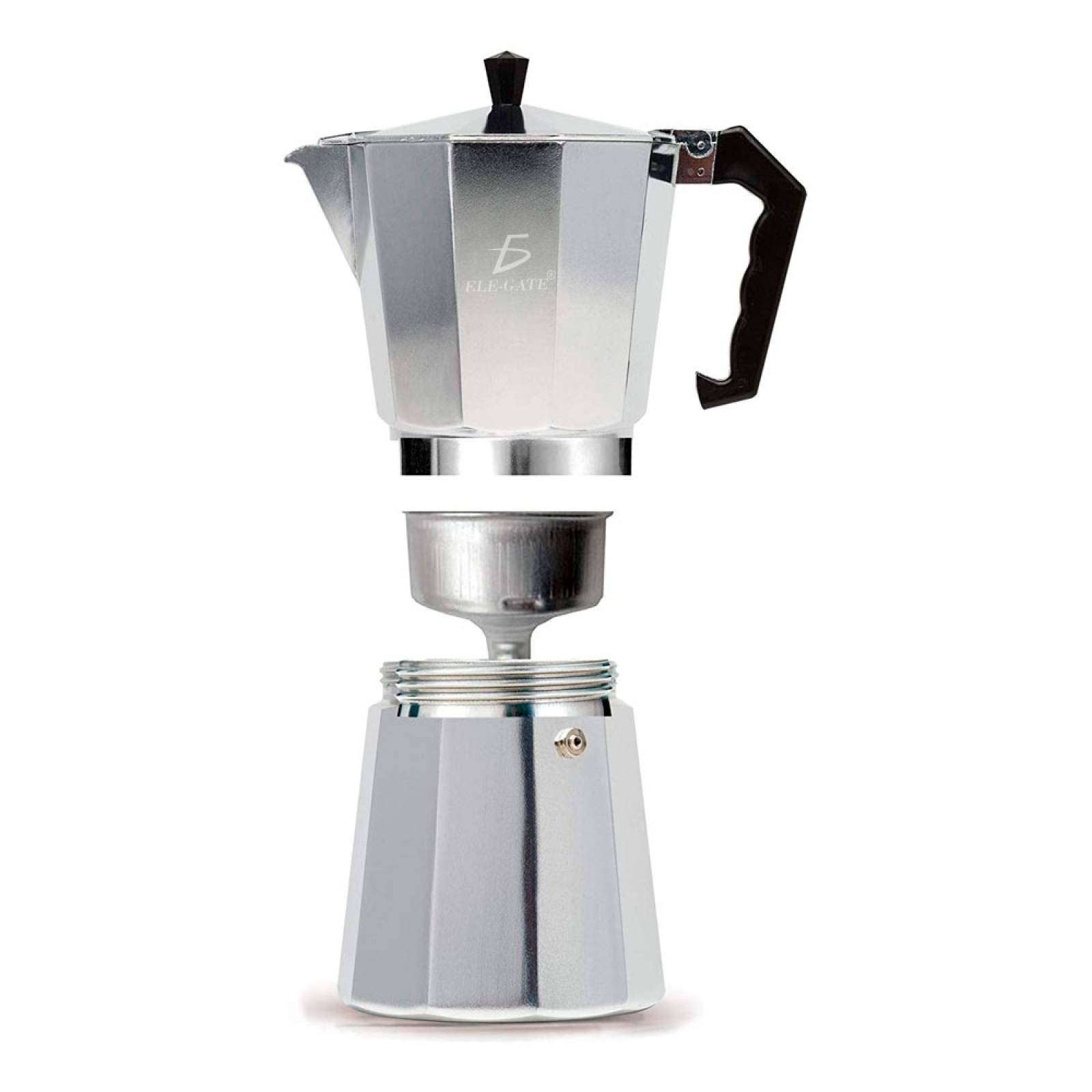 Cafetera Italiana Manual Plateada 500ml