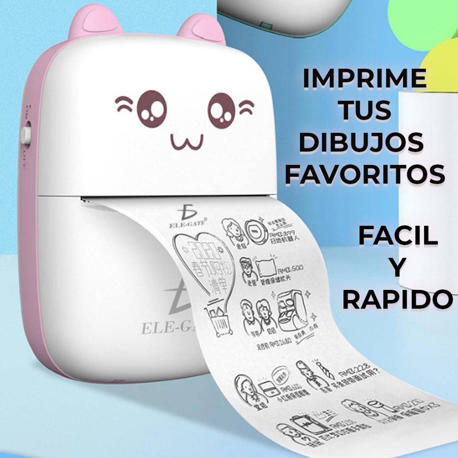 Mini Impresora Térmica Portátil Bluetooth Para Celular PC colores variables