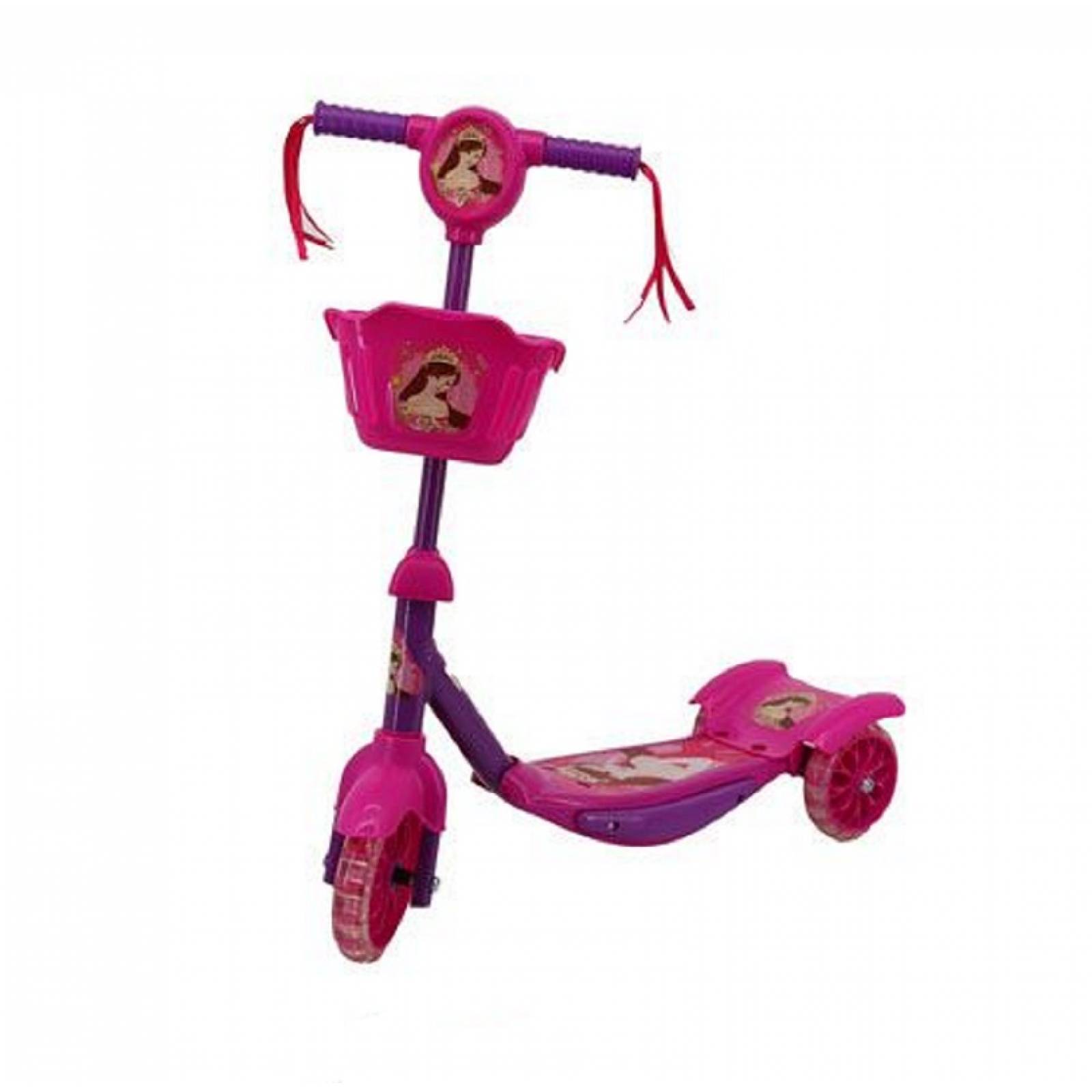 Scooter Mono Patin Con Canasta Luz Y Sonido Storyland HDL703-1 Color Morado