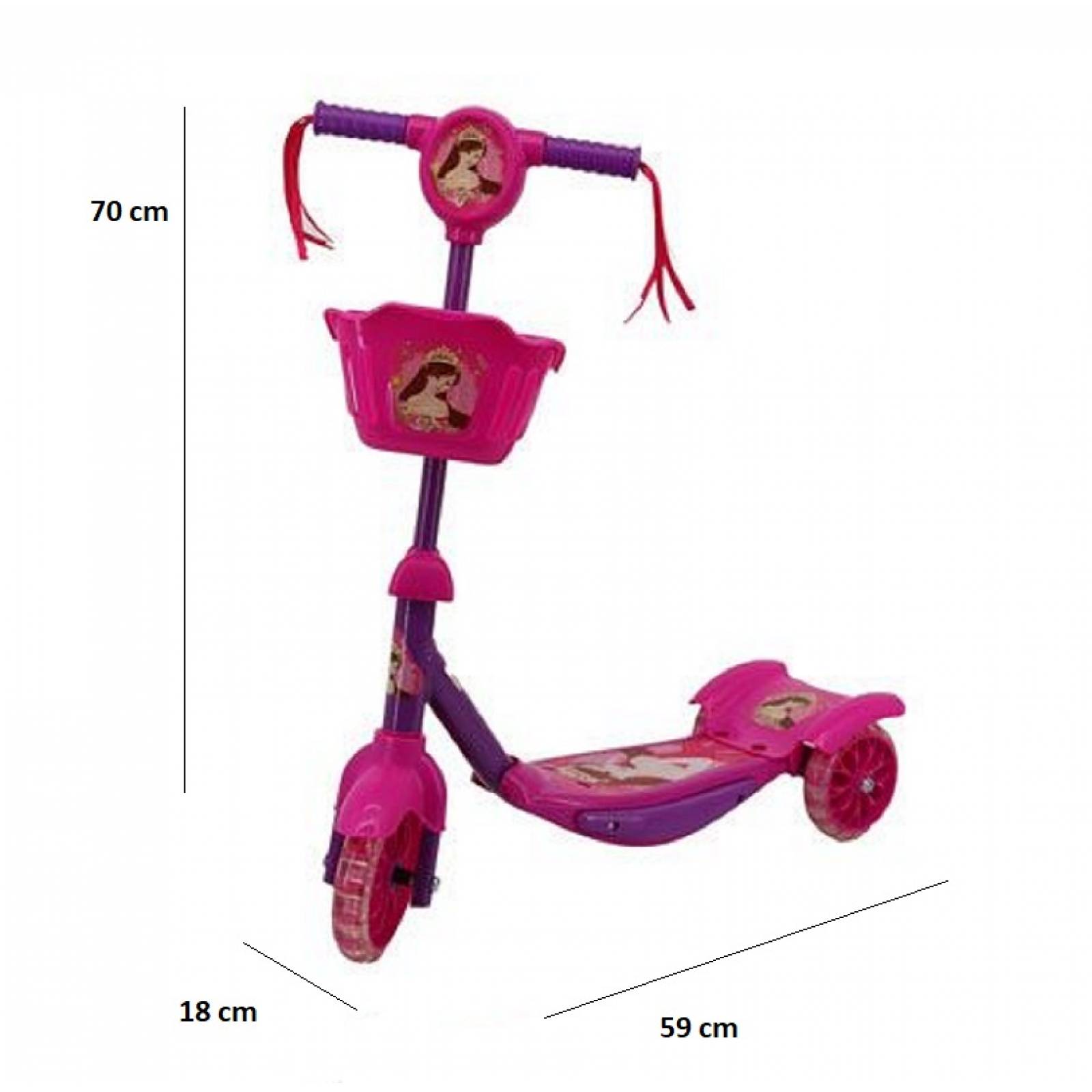 Scooter Mono Patin Con Canasta Luz Y Sonido Storyland HDL703-1 Color Morado