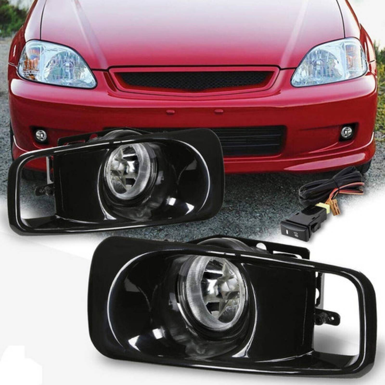 Kit Faros De Niebla Honda Civic 1999 2000 Con Arnes