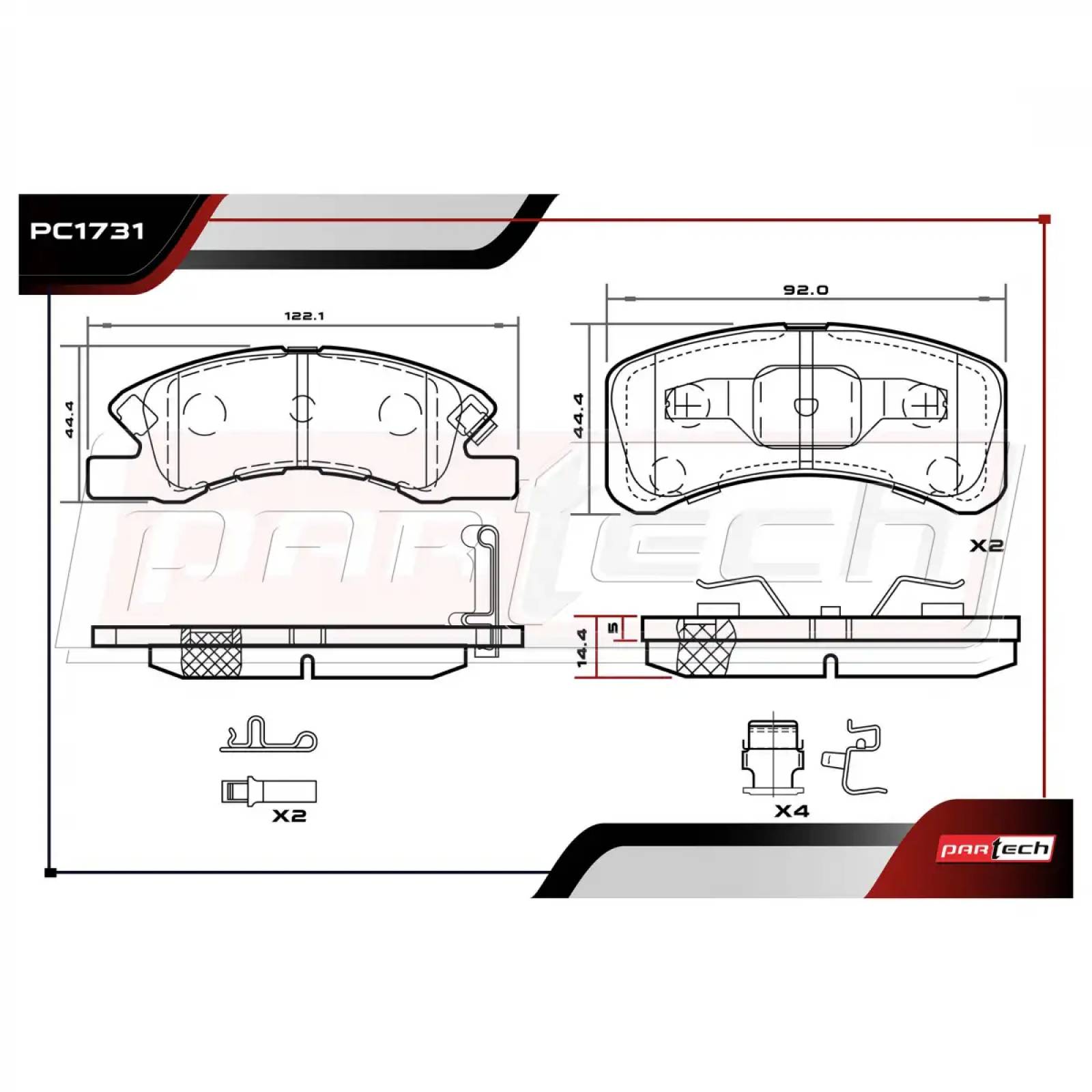 Pastillas de Frenos MITSUBISHI MIRAGE G4 2017   2022 L3 1.2L