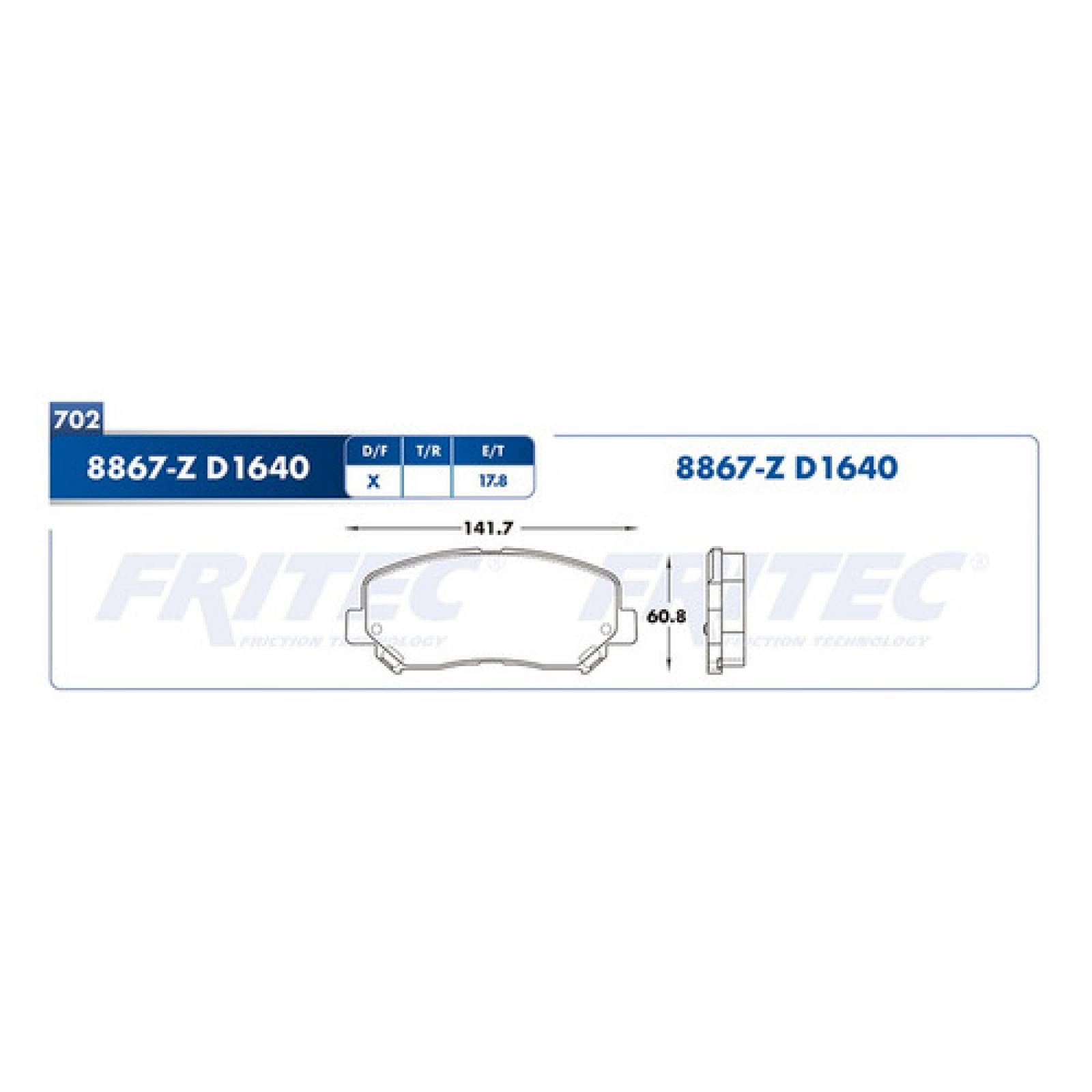 Balatas Delanteras 206 2004 1.4l Fritec Peugeot