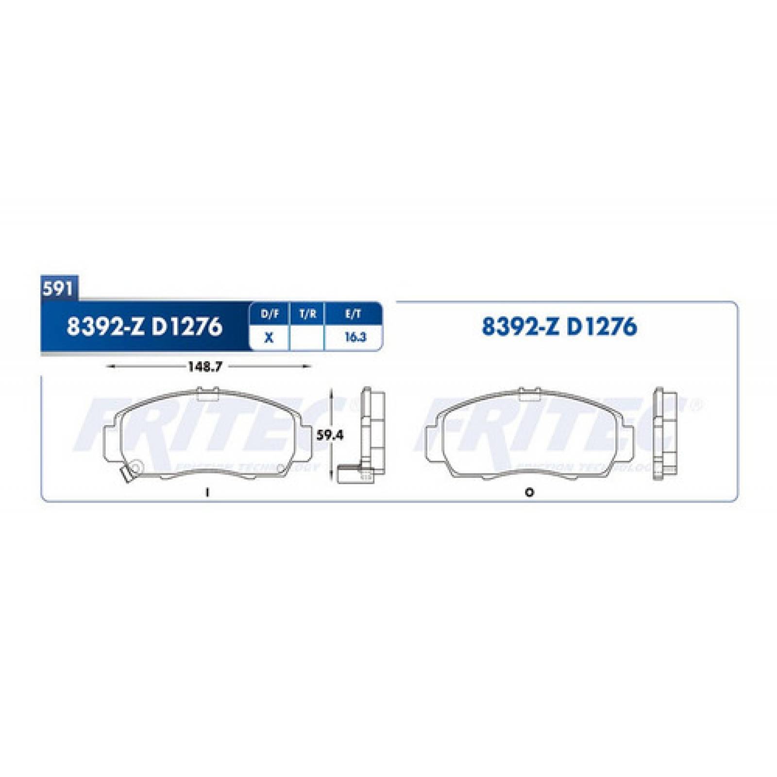 Balatas Delanteras 206 Fritec 2001-2003 1.4l Peugeot