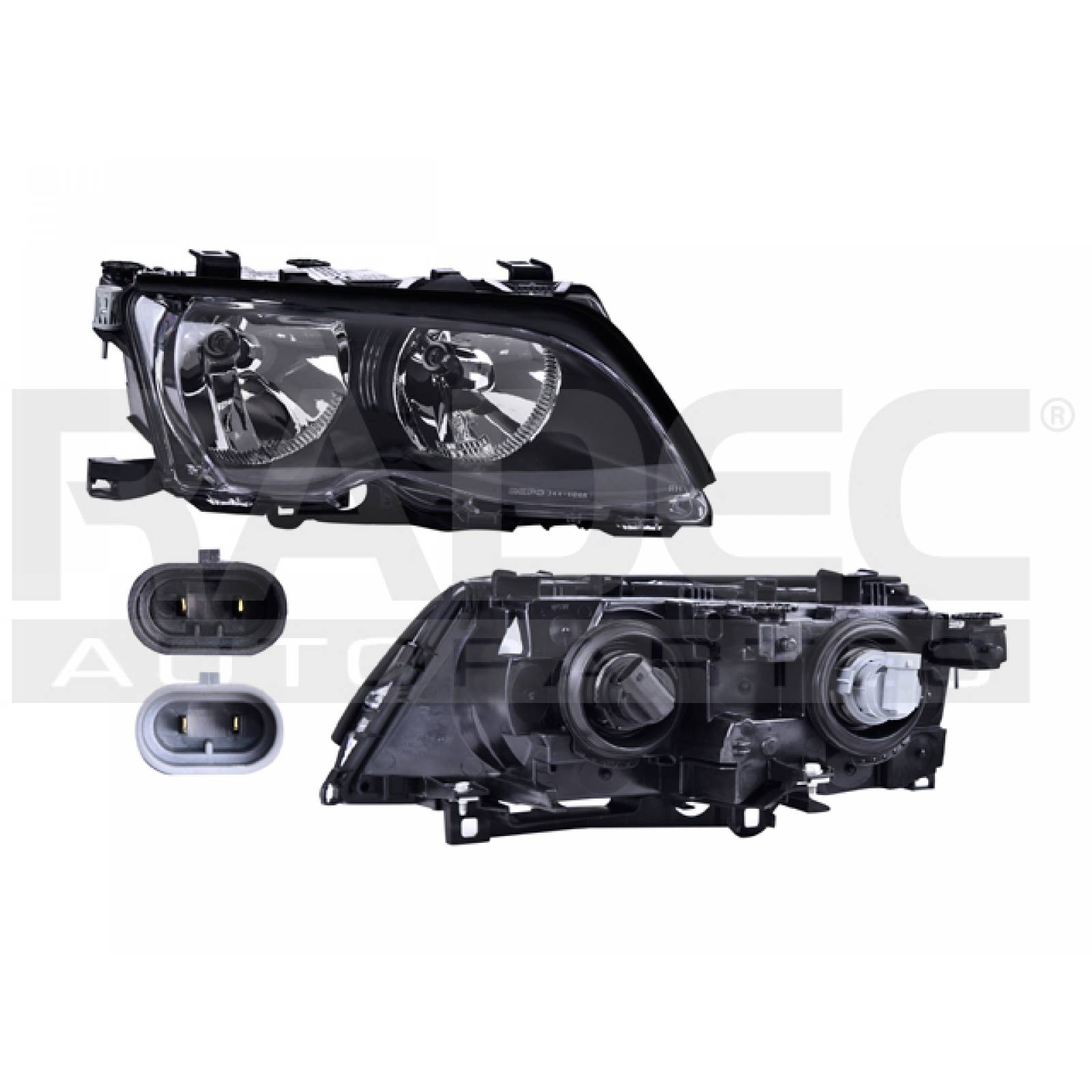 Faro Bmw Serie 3 Sedán 2002 - 2005  Derecho Fondo Negro Xpo