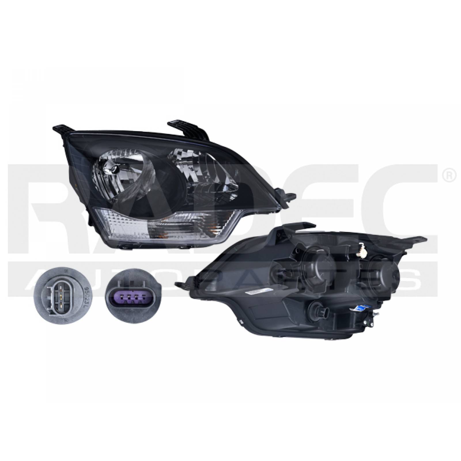 Faro Chevrolet Captiva 2008 - 2015 Fondo Negro Derecho
