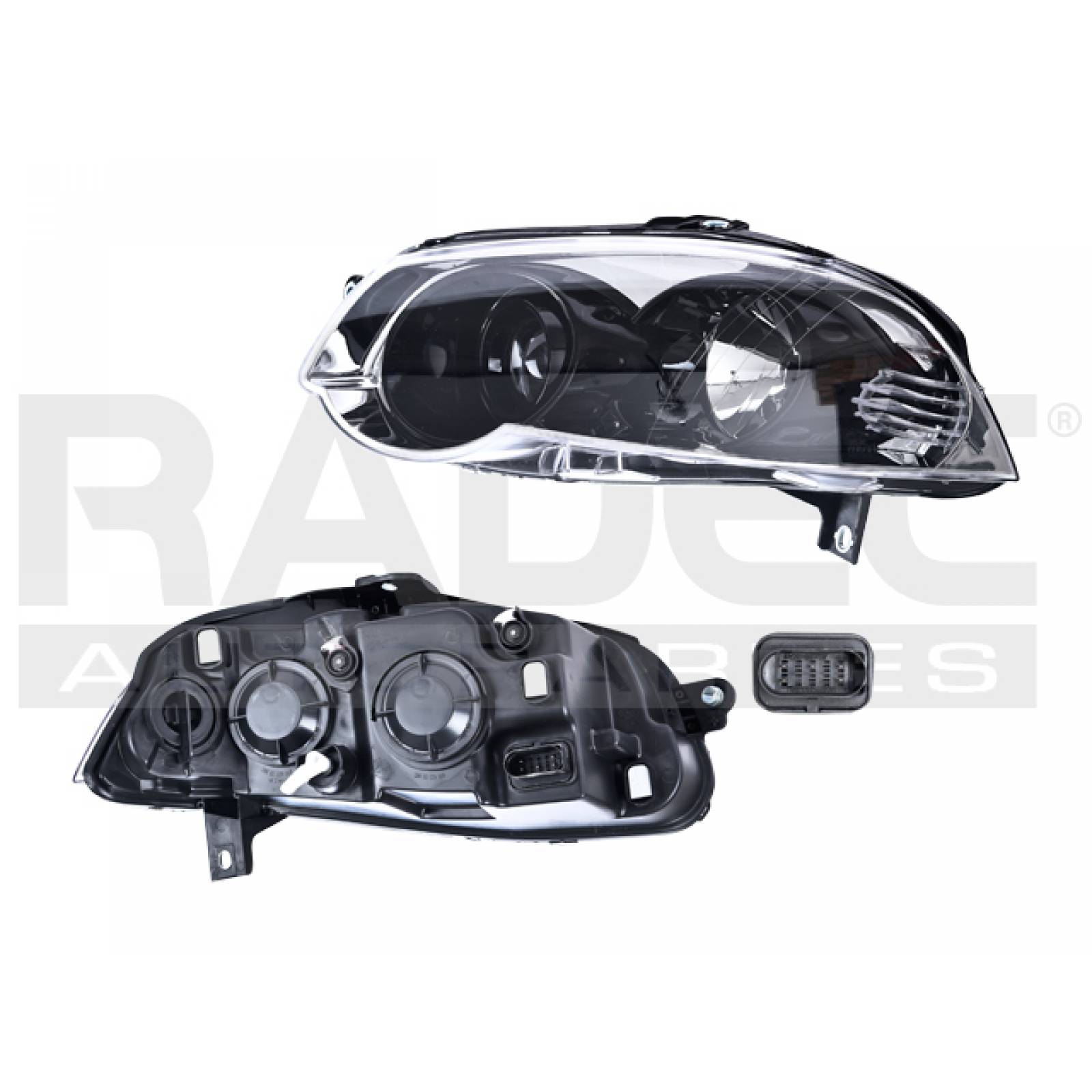 FARO DODGE RAM 700 2015 - 2020 CROMADO/NEGRO S/FOCO DEPO IZQ