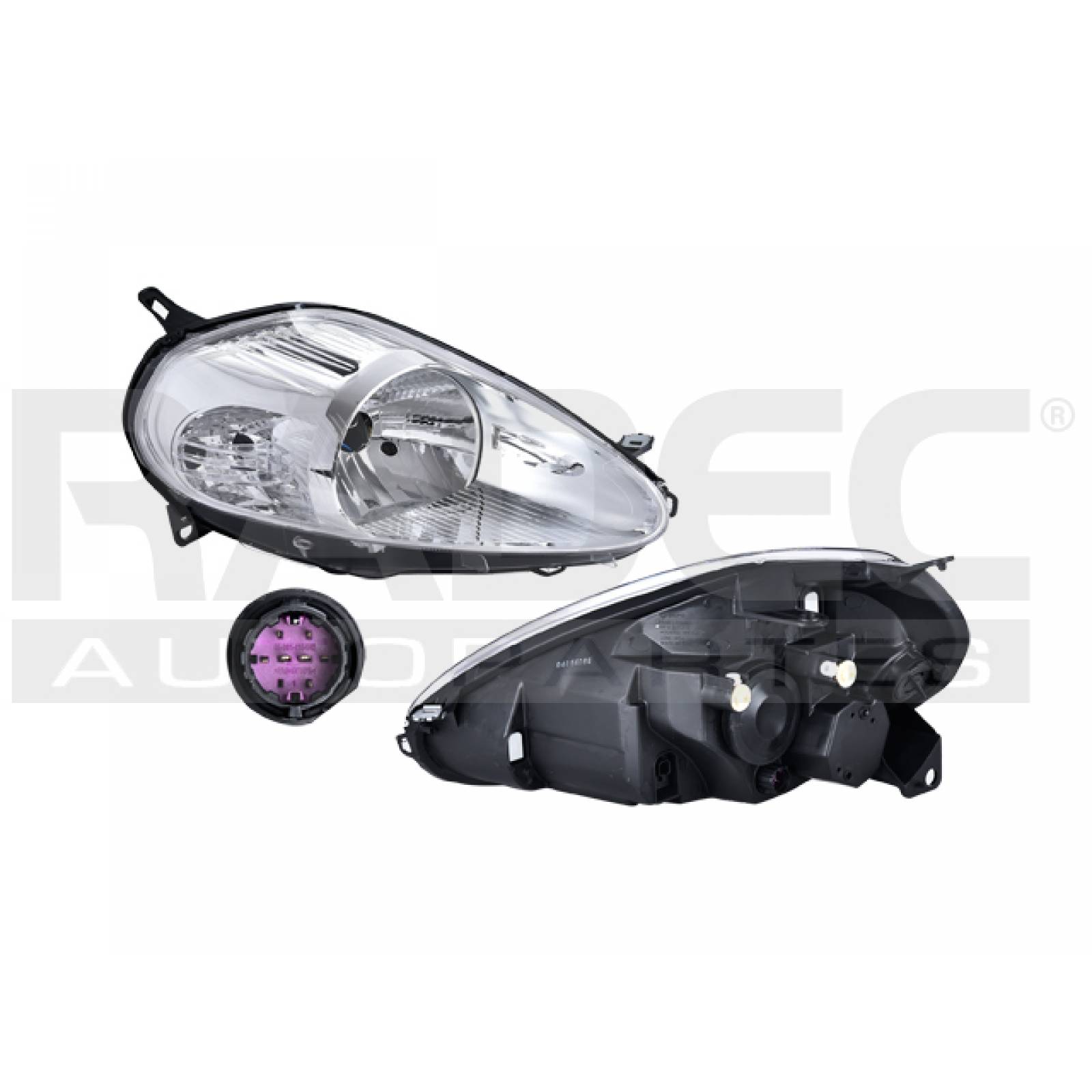 Faro Fiat Grande Punto 2009 - 2010 Con Base 8pines Der