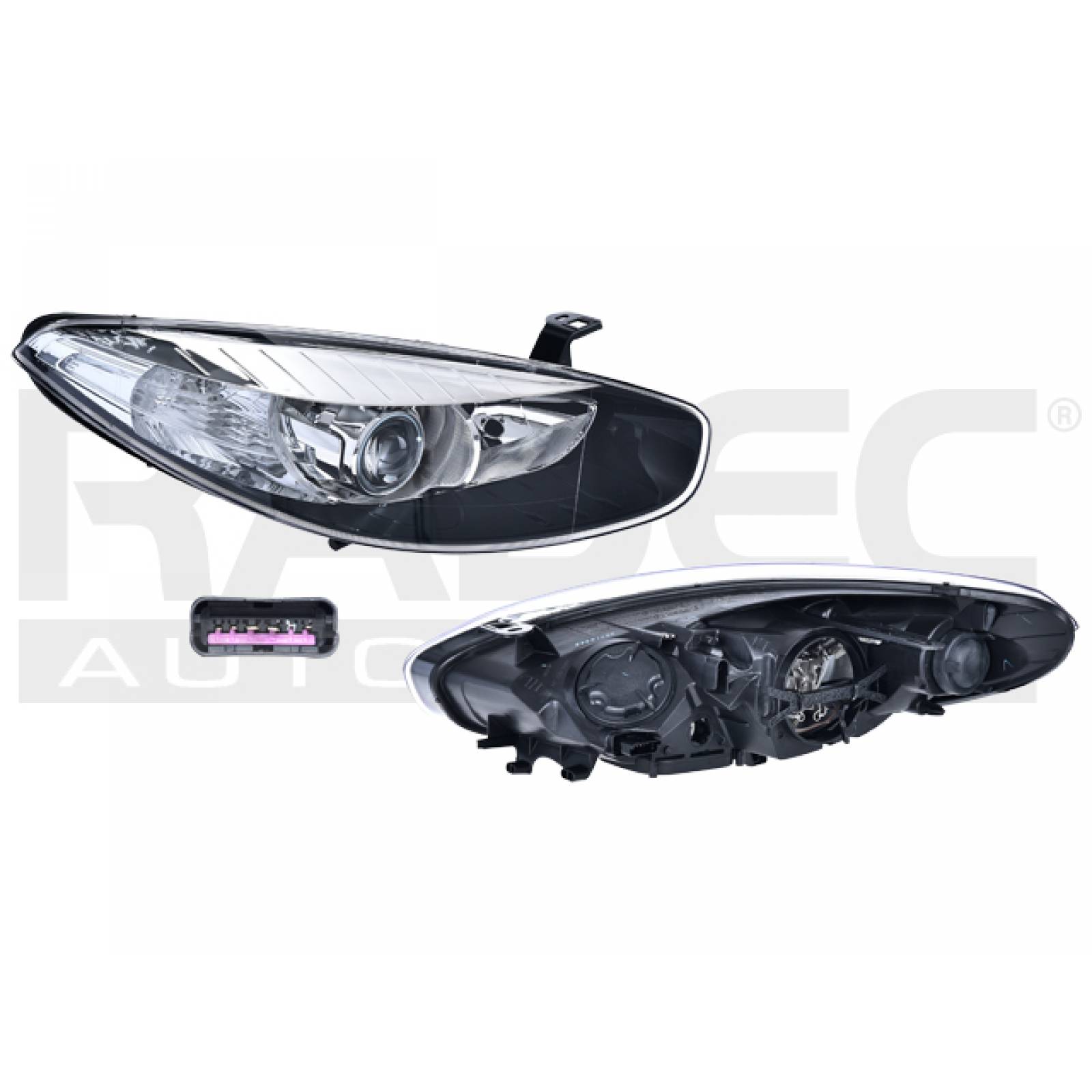 Faro Renault Fluence 2013 - 2017  Fondo Negro Der