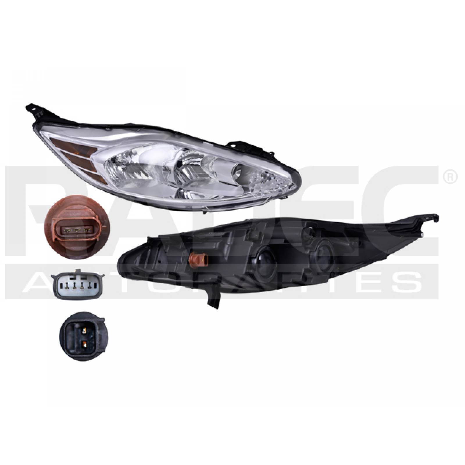 Faro Ford Fiesta 2011 2012 2013 Derecho Fondo Gris Xpo