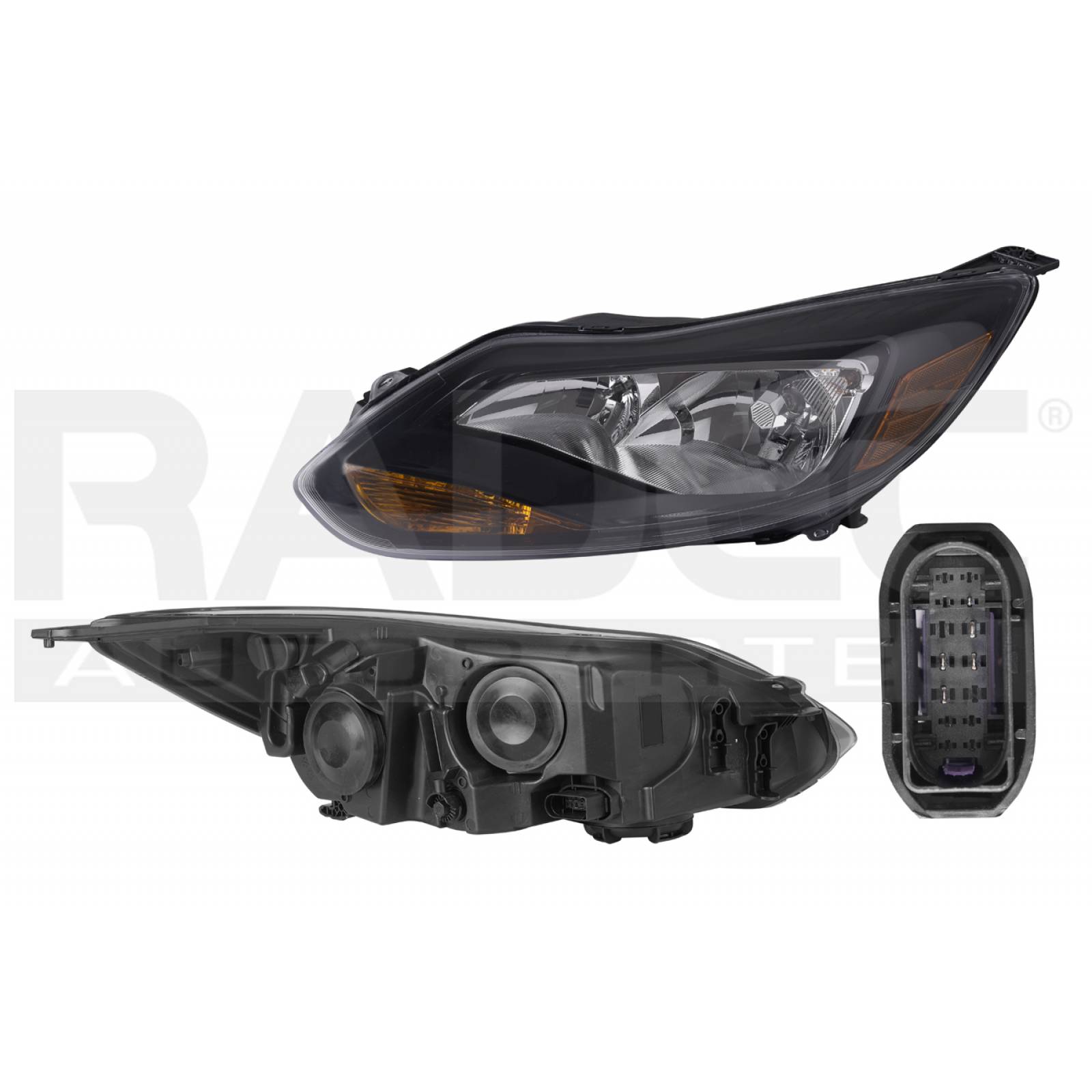 FARO FORD FOCUS 2012 2013 2014 FONDO NEGRO C/FOCO DEPO IZQ
