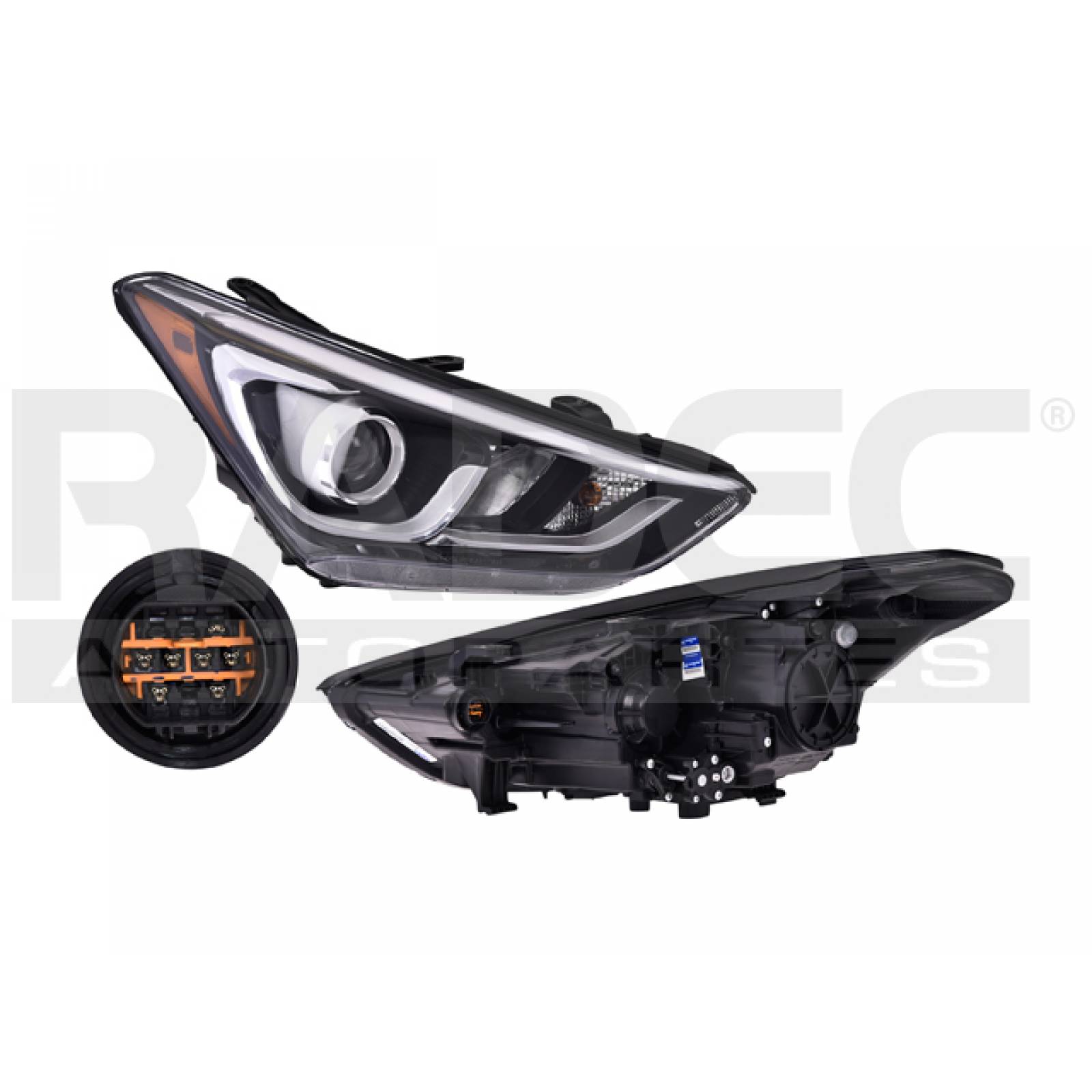 Faro Hyundai Santa Fe 2017 - 2018 C/lupa C/leds Depo Der