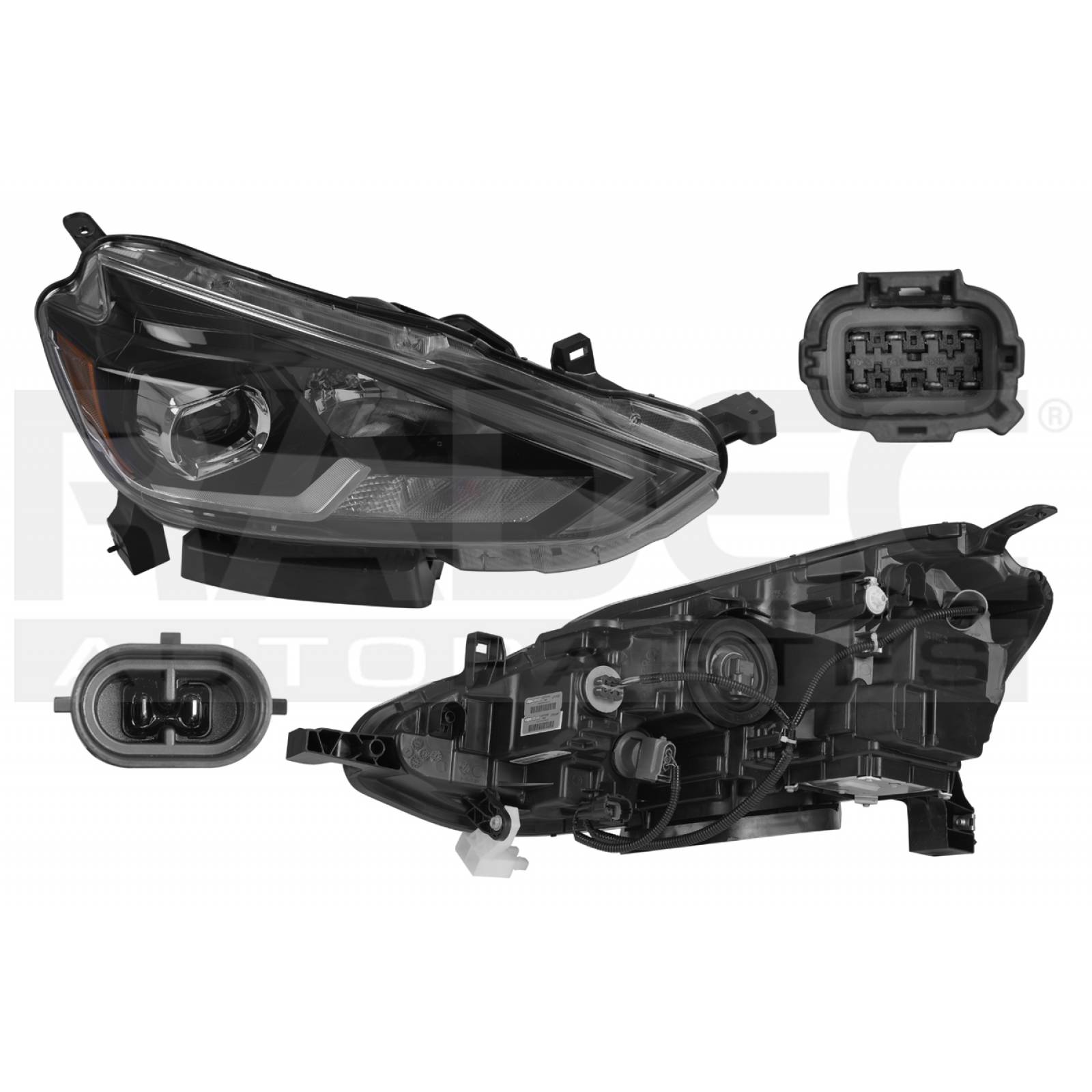 FARO SENTRA SR 2017 - 2019 LINEA NUEVA 7 PIN C/LEDS DEPO DER