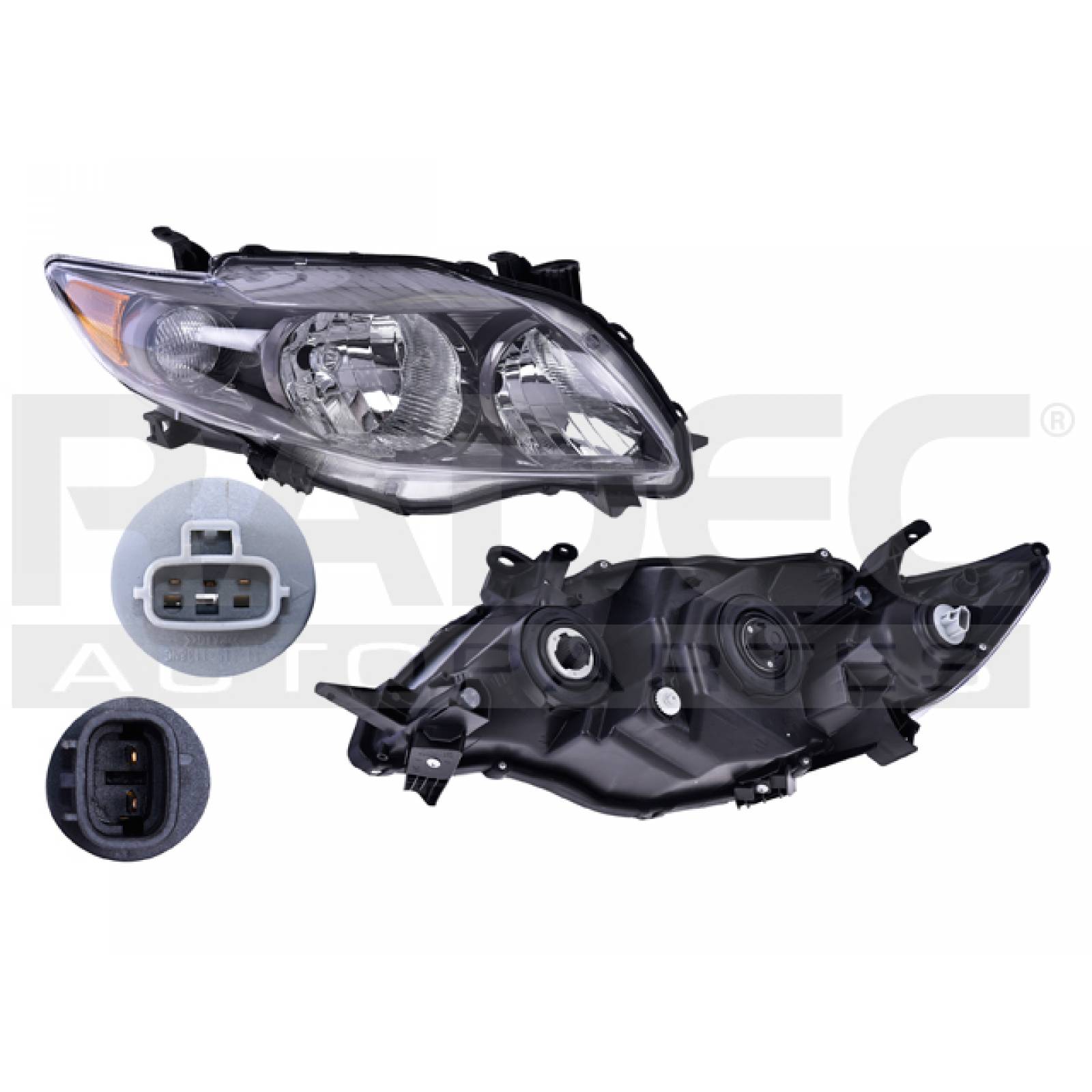 Faro Toyota Corolla 2009 - 2010 Derecho Fondo Negro Xpo