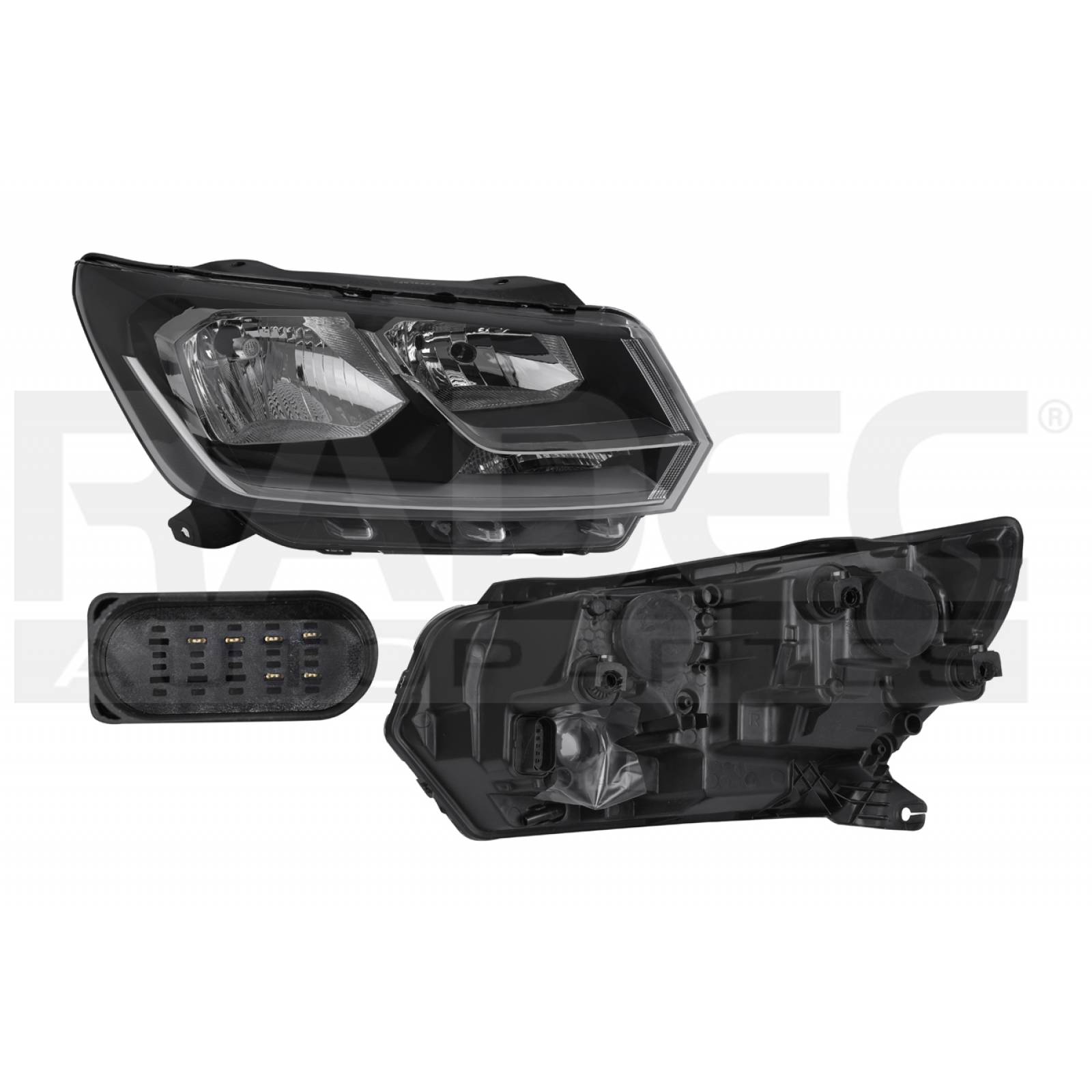 Faro Vw Saveiro 2017 - 2019 Doble As Manual Filo Cromado