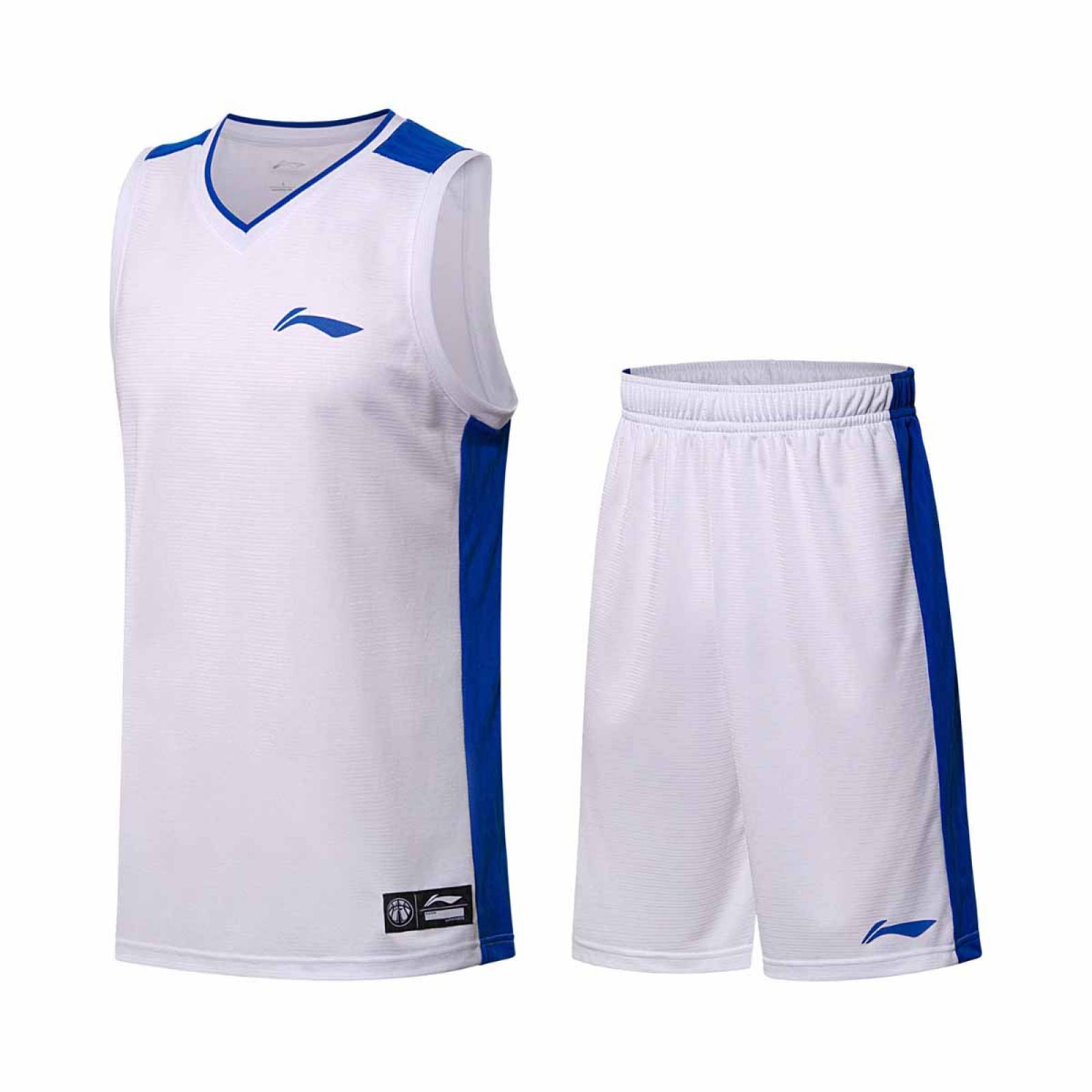Conjunto de Playera y Shorts para Basketball AATN005-1 Blanco Li-Ning Caballero