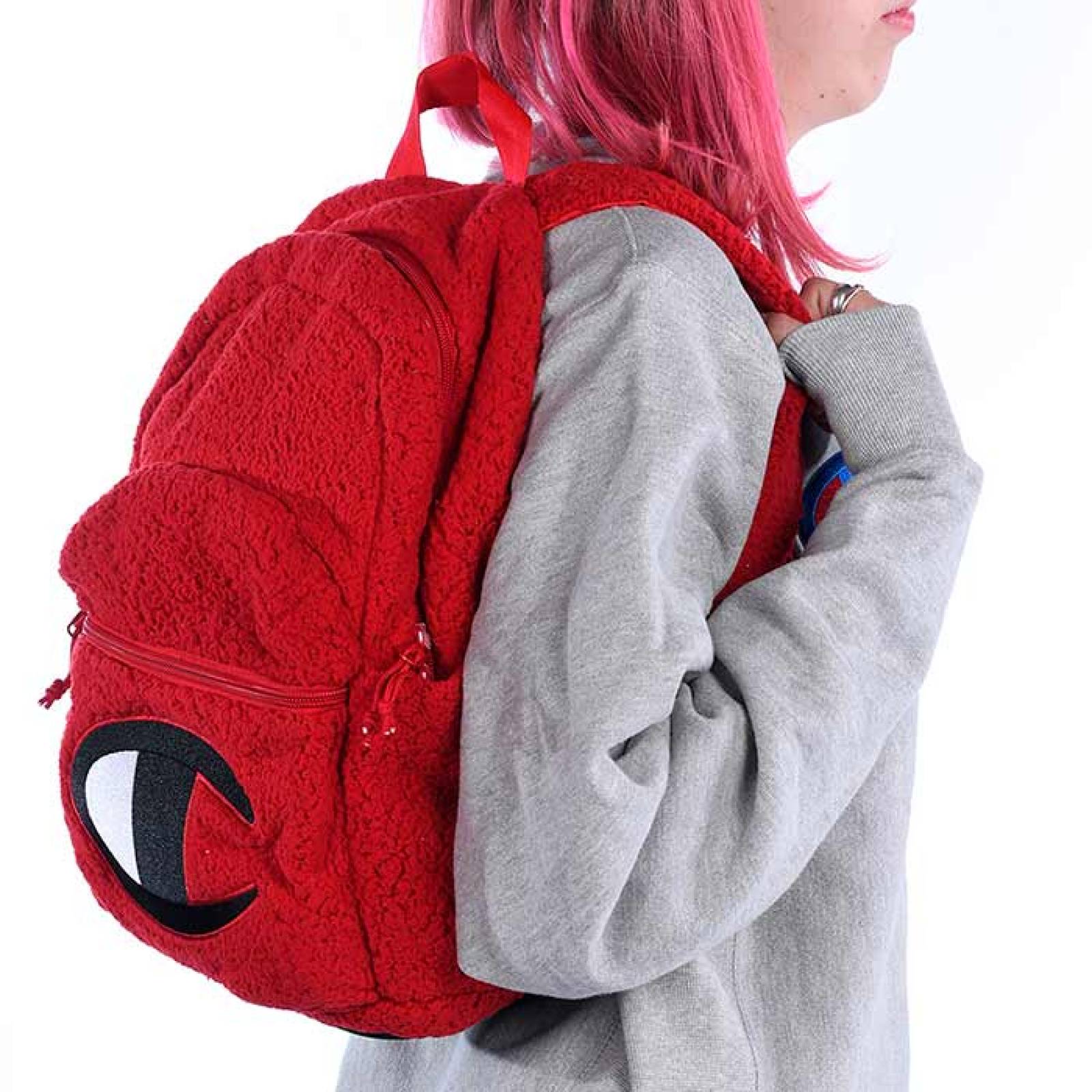 Mochila Champion Unisex Peluche Ajustable Rojo 25180608117RED