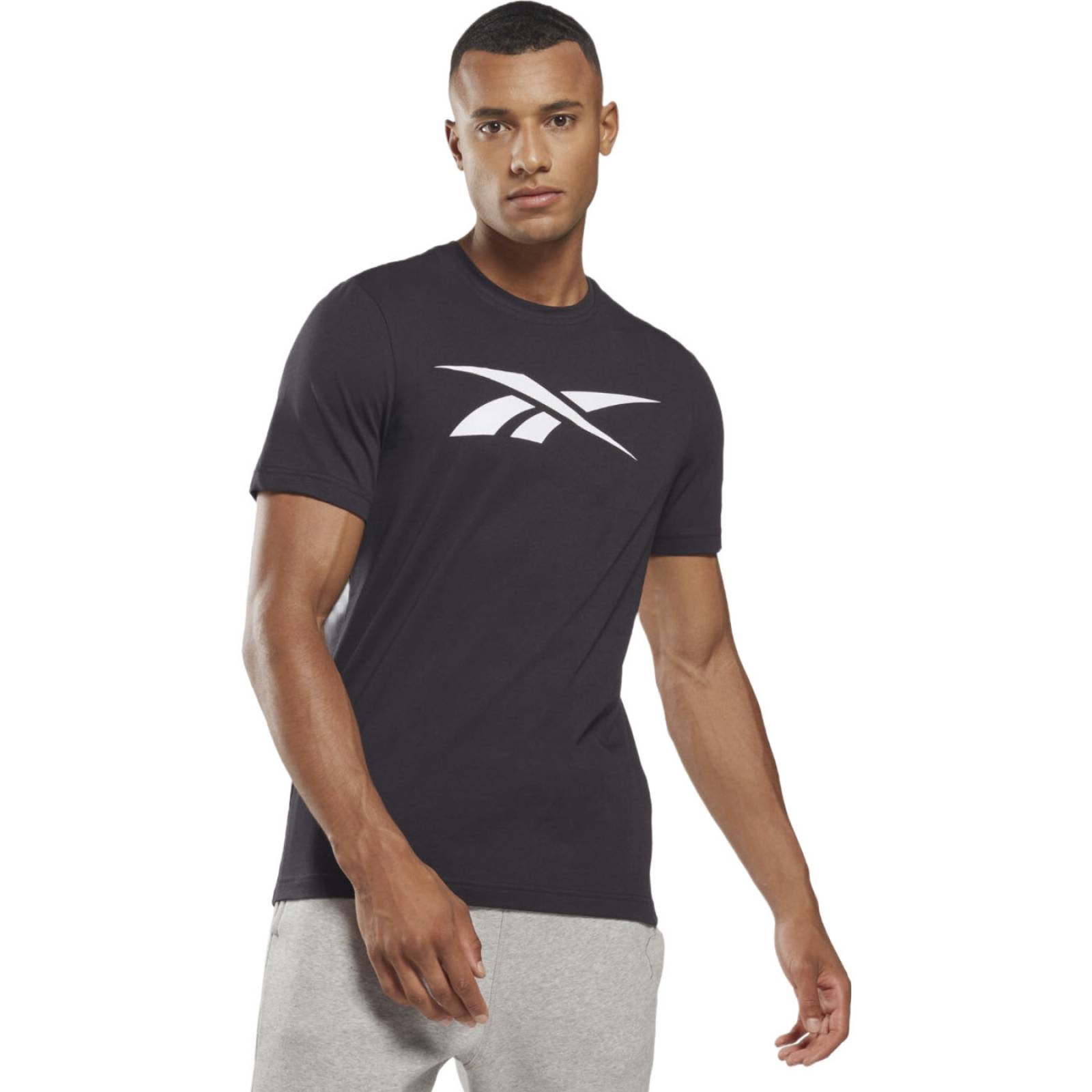 PLAYERA REEBOK HOMBRE NEGRO GS VECTOR TEE HD4000.