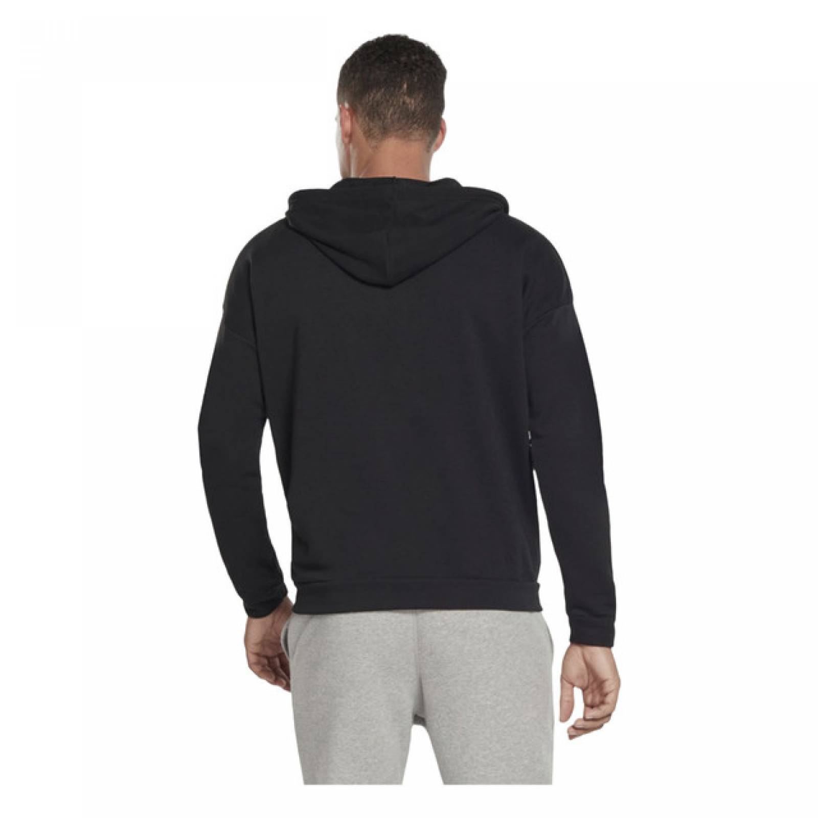 SUDADERA REEBOK HOMBRE NEGRO WOR PIPING FZ HA1072.
