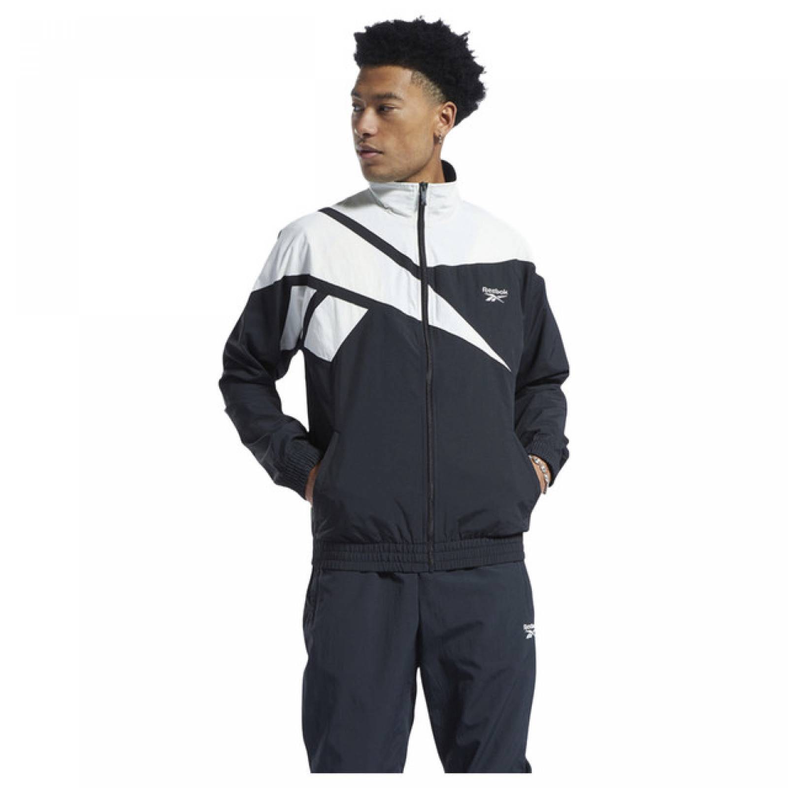 CHAMARRA REEBOK UNISEX NEGRO/BLANCO CL F FR TRACKTOP HK7078.