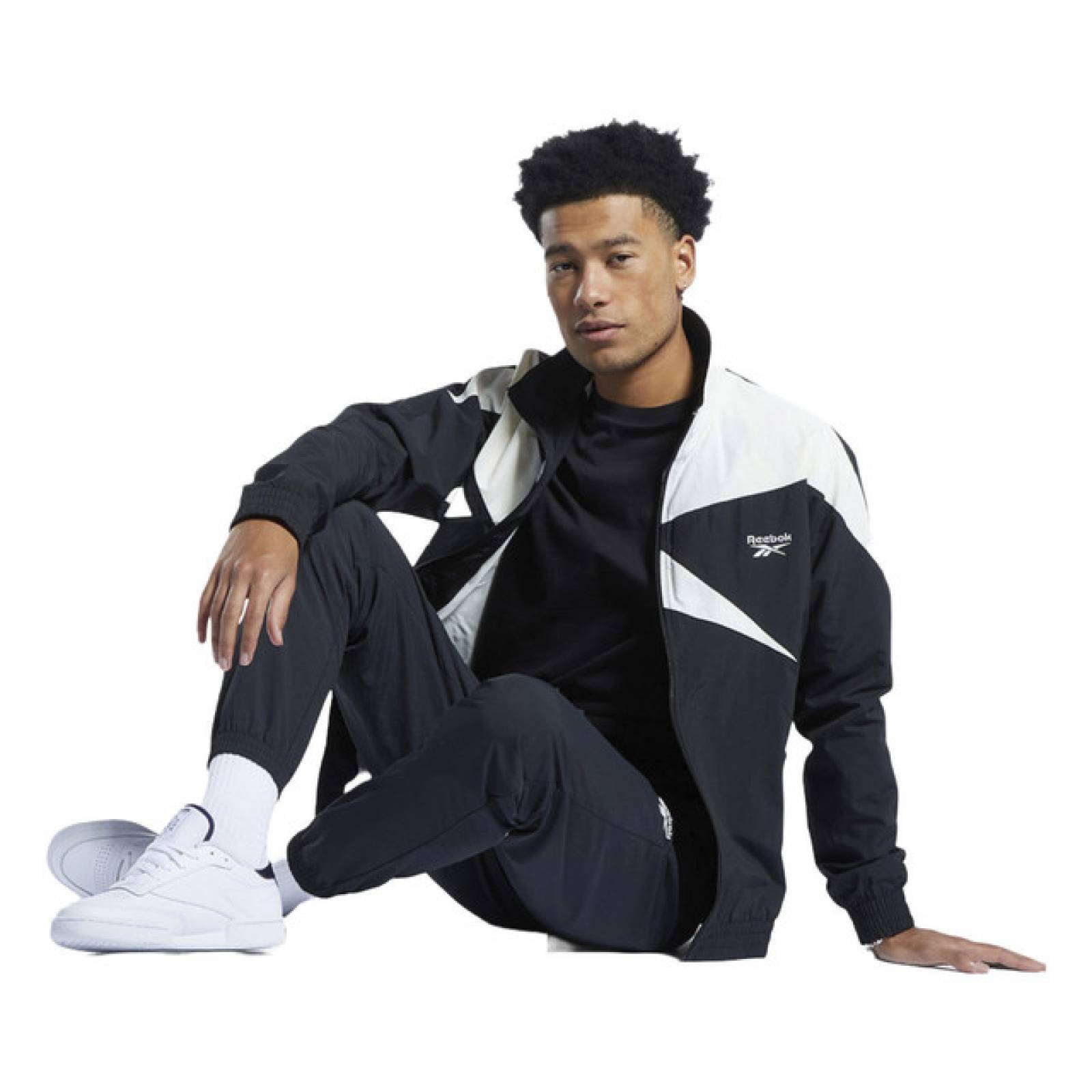 CHAMARRA REEBOK UNISEX NEGRO/BLANCO CL F FR TRACKTOP HK7078.