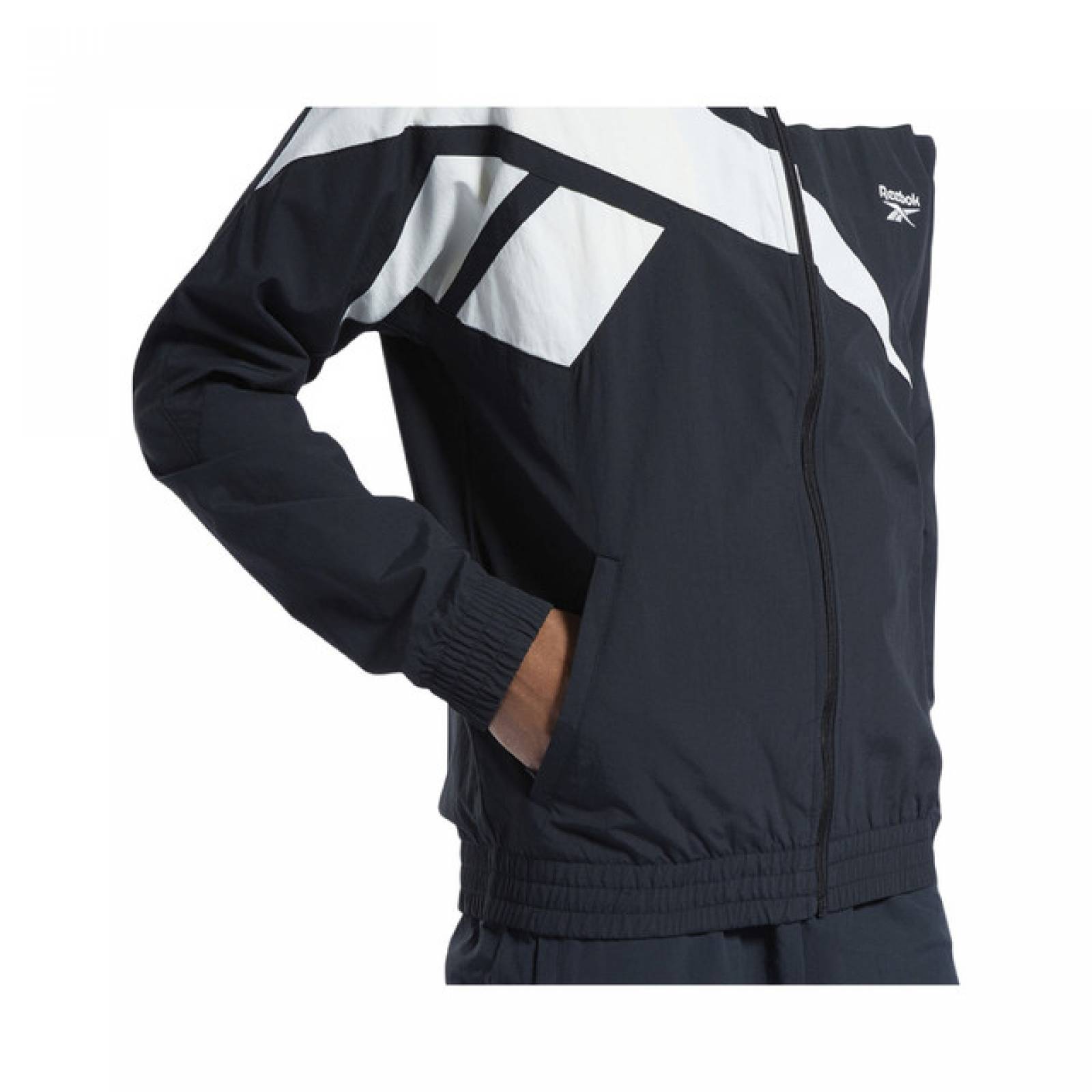 CHAMARRA REEBOK UNISEX NEGRO/BLANCO CL F FR TRACKTOP HK7078.