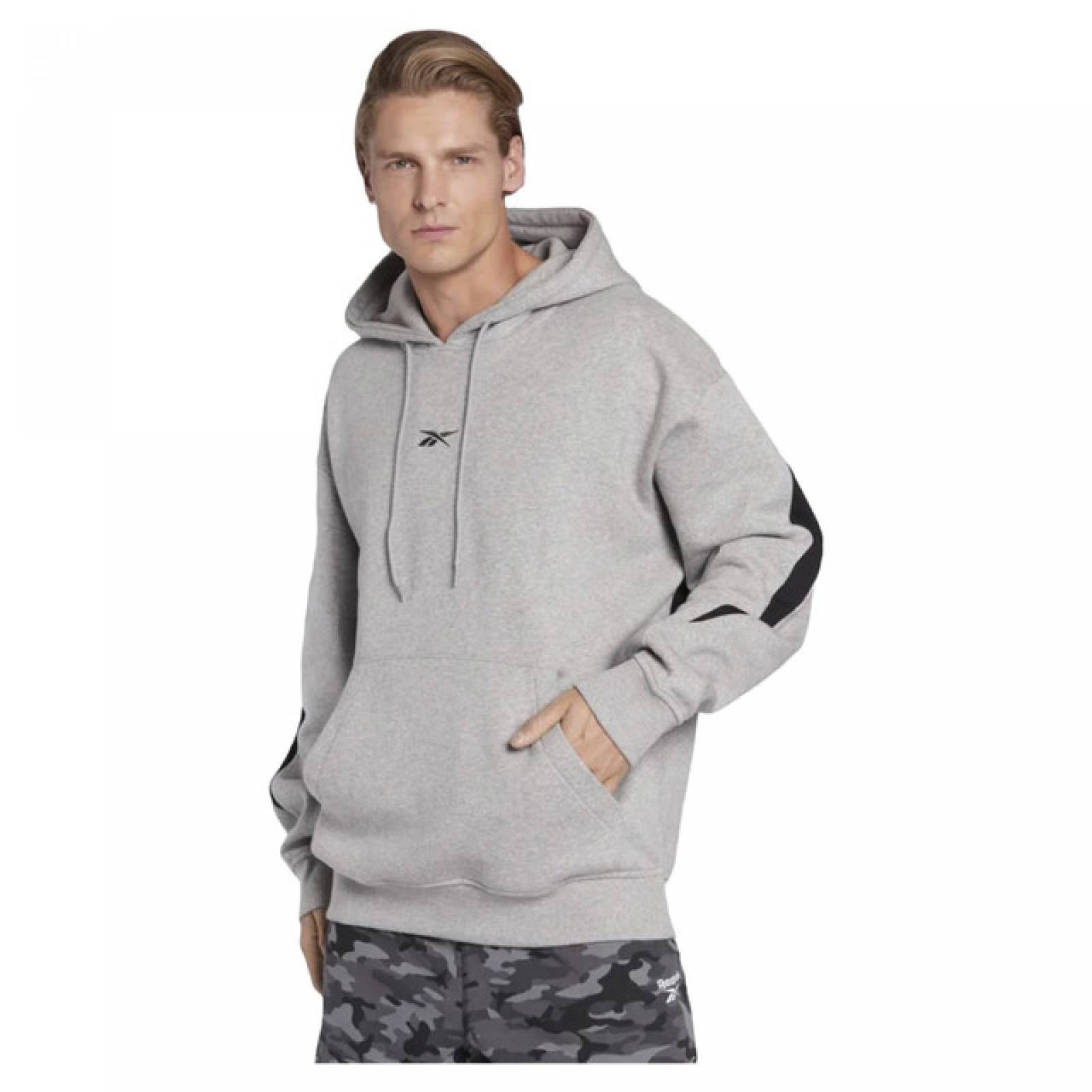 SUDADERA REEBOK HOMBRE GRIS CLASSIC BV HOODIE HS6848.