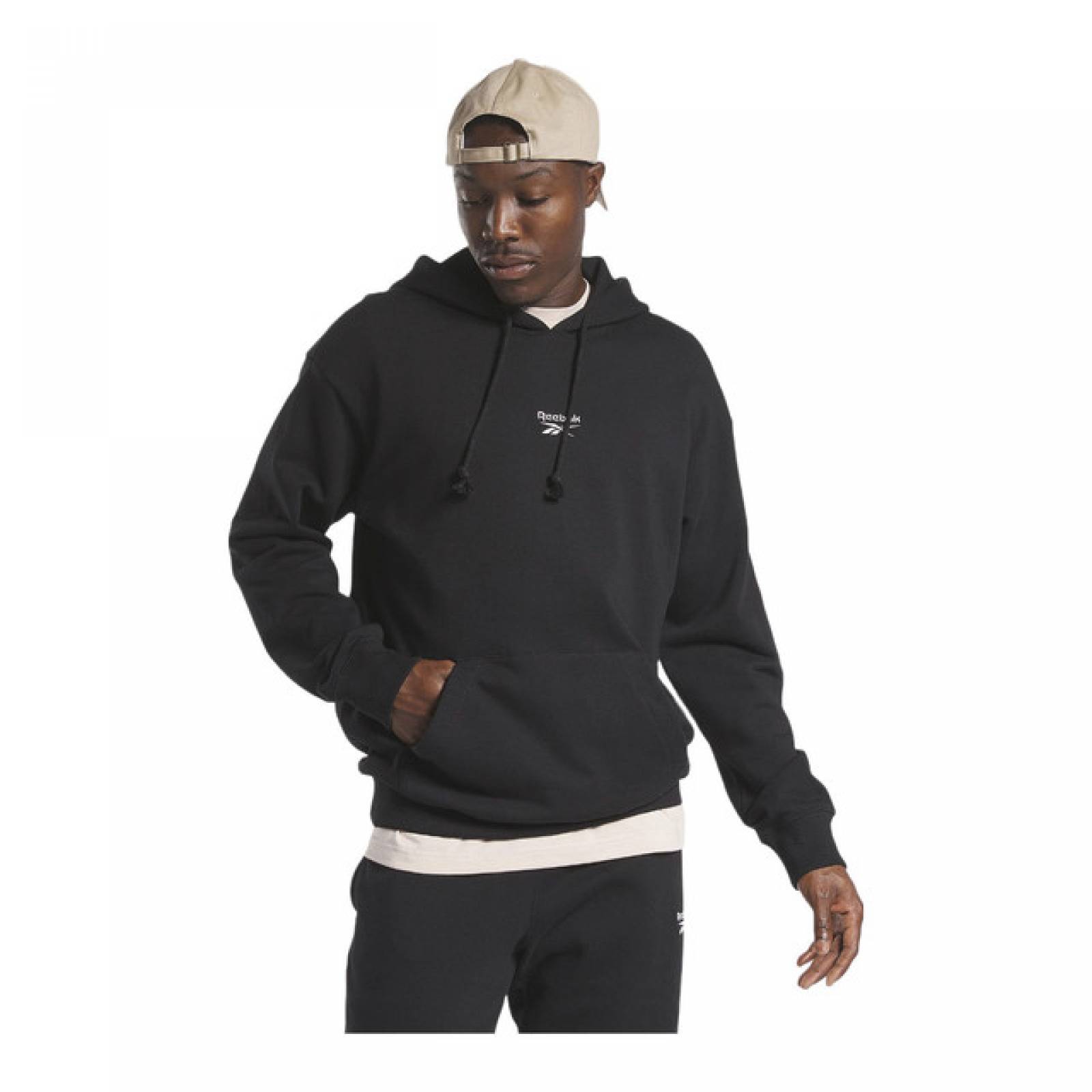 SUDADERA REEBOK HOMBRE NEGRO CL SV HOODIE HS7149