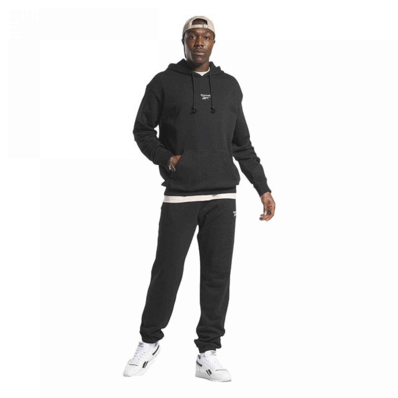 SUDADERA REEBOK HOMBRE NEGRO CL SV HOODIE HS7149