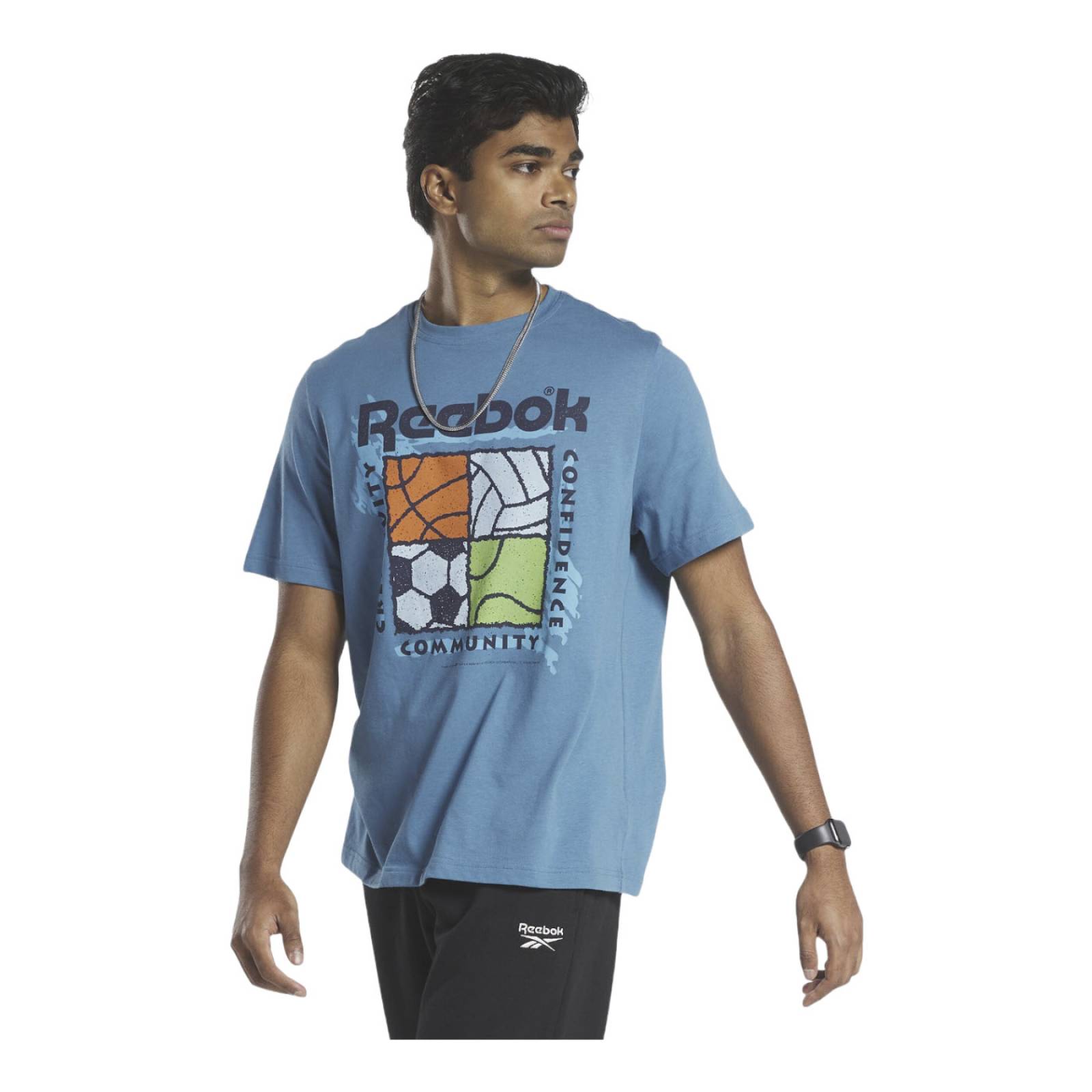 PLAYERA REEBOK HOMBRE AZUL REEBOK Graphic Series HS4888.