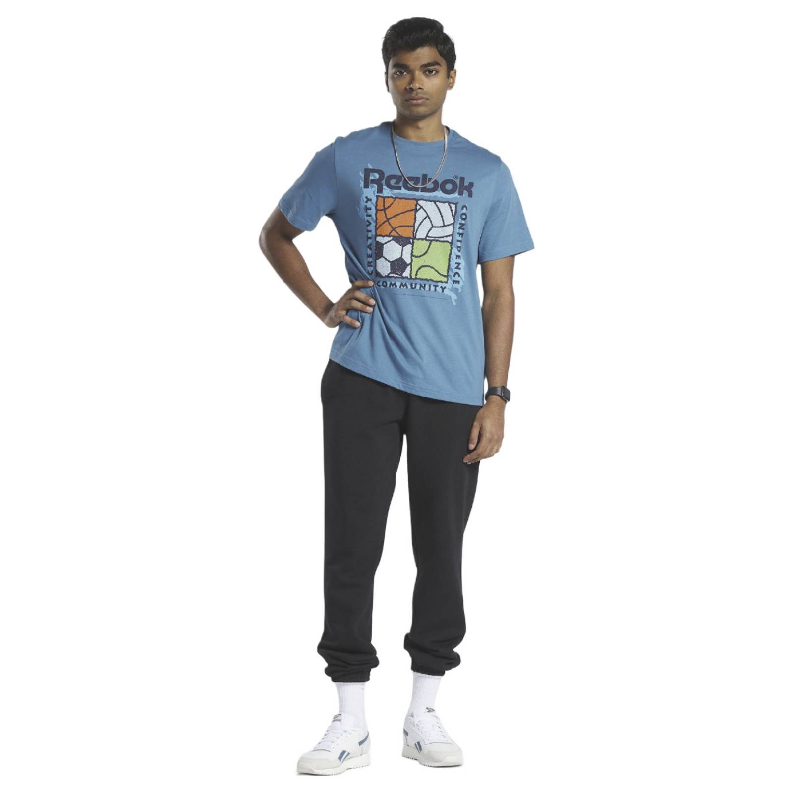 PLAYERA REEBOK HOMBRE AZUL REEBOK Graphic Series HS4888.