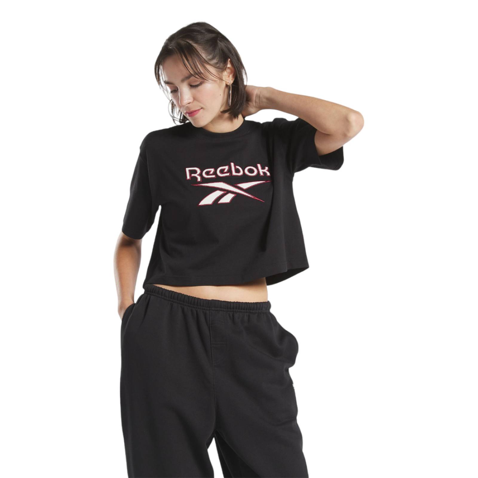 PLAYERA REEBOK MUJER NEGRO REEBOK CL AE HS4714.