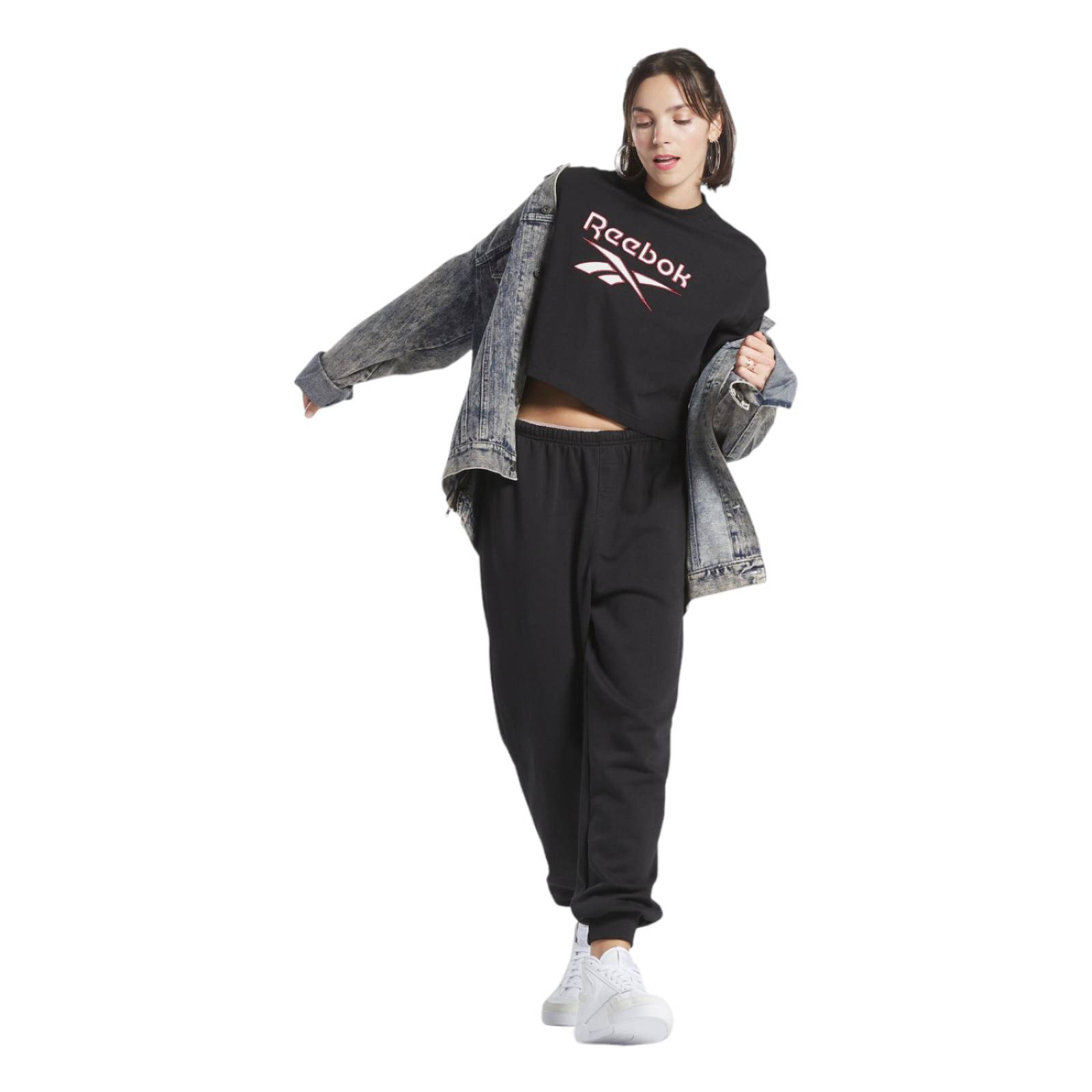 PLAYERA REEBOK MUJER NEGRO REEBOK CL AE HS4714.