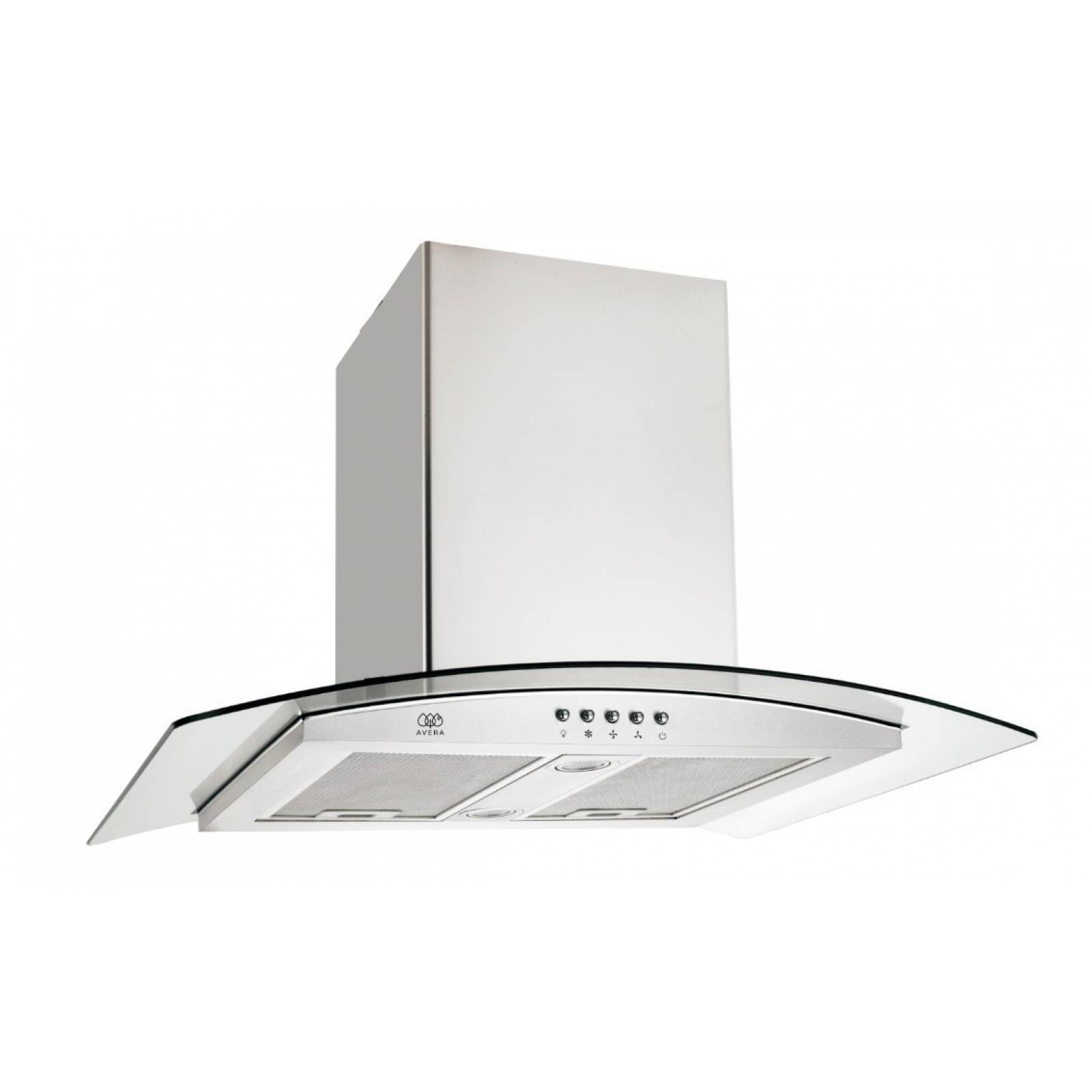 AVERA Campana Extractora O Purificadora Para Cocina De Isla 76 CM Cristal Templado Y Acero Inoxidable CEVD90C