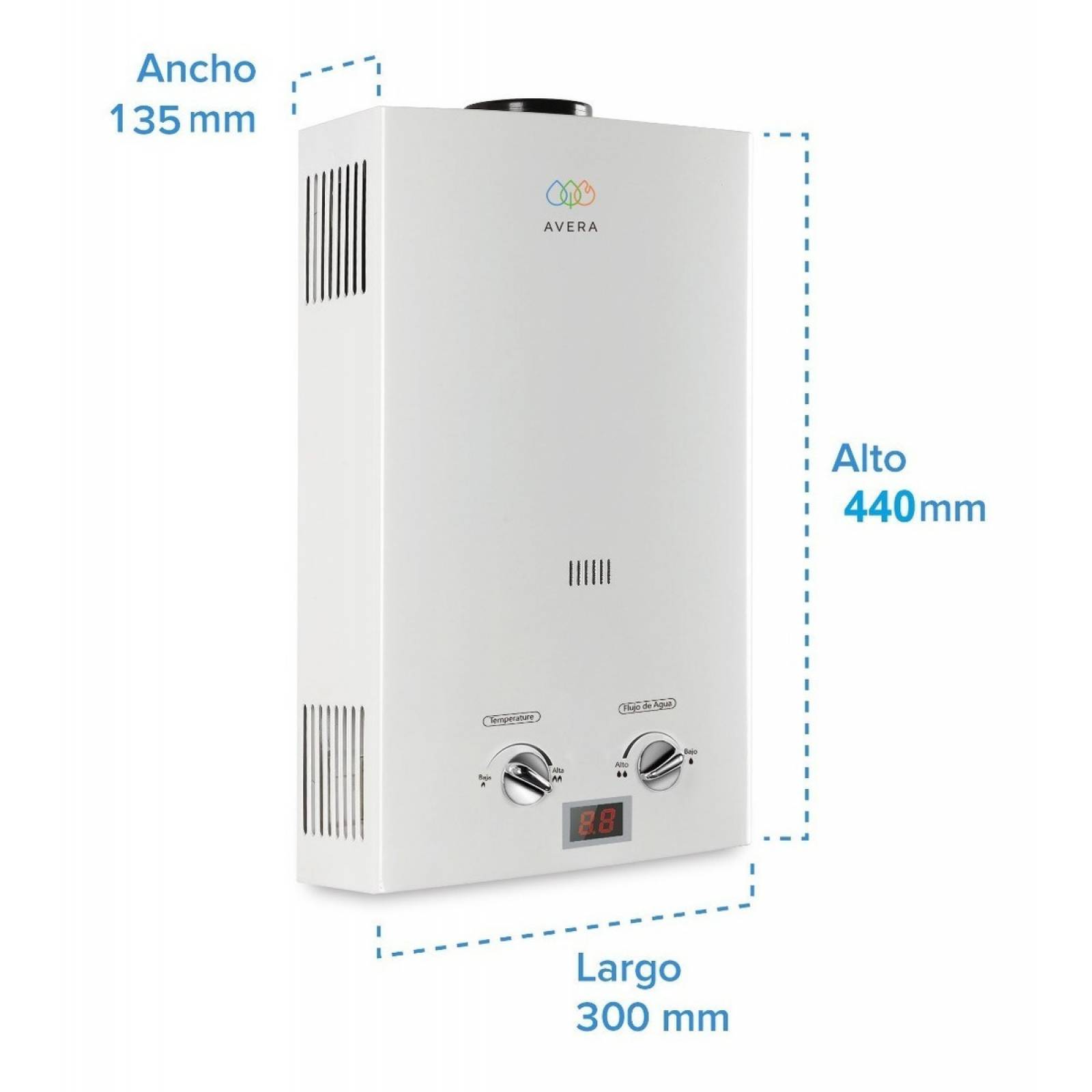 Calentador Boiler de Agua Instantáneo para Gas LP 1 servicio Avera C6L