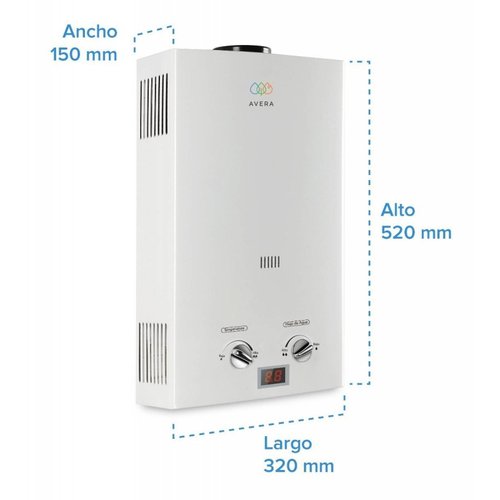 Calentador Boiler de Agua Instantáneo para Gas LP 1 y medio servicios Avera C8L