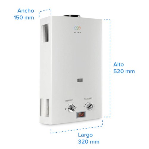 Calentador Boiler de Agua Instantáneo para Gas Natural 1 y medio servicios Avera C8LNAT