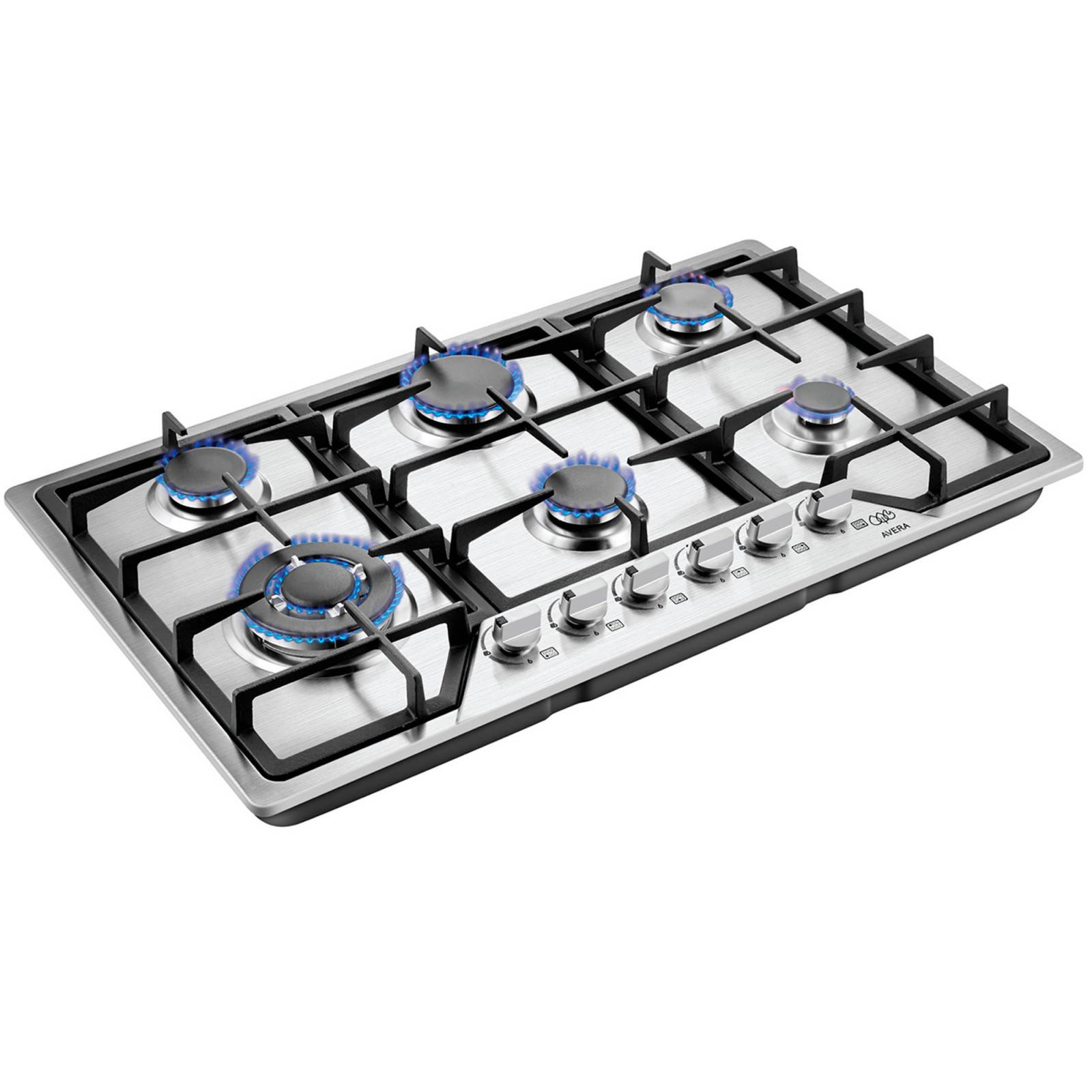 AVERA Parrilla de Gas Acero Inoxidable con 6 Quemadores AI6