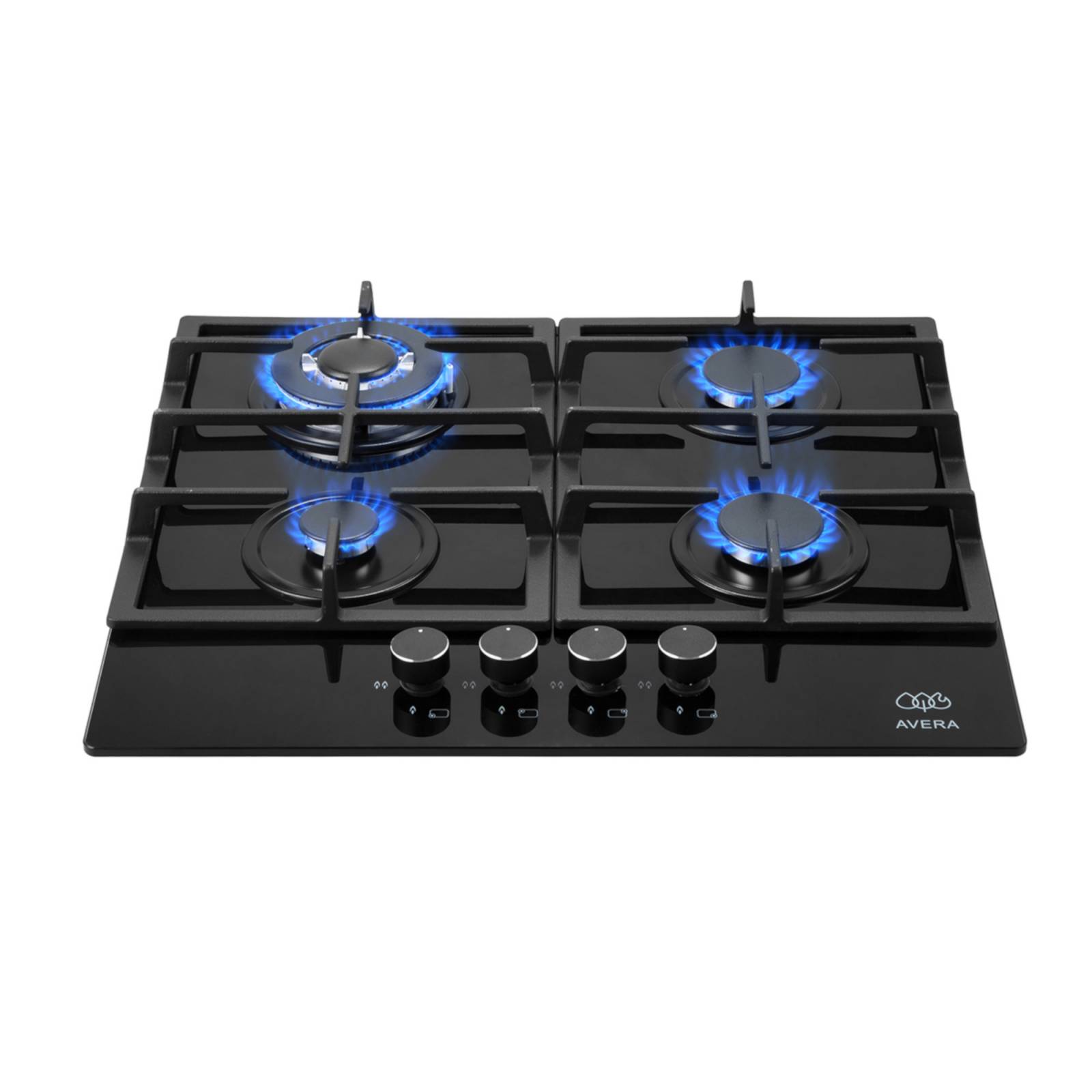 AVERA Parrilla de Gas para Empotrar Vidrio Templado con 4 Quemadores HEV4
