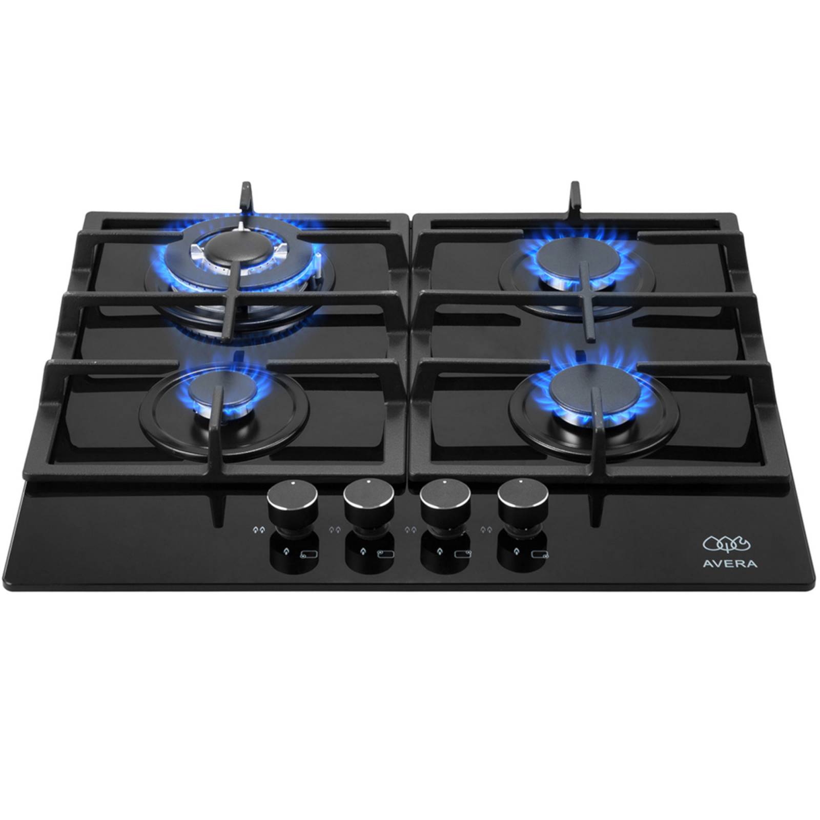 AVERA Parrilla de Gas para Empotrar Vidrio Templado con 4 Quemadores HEV4