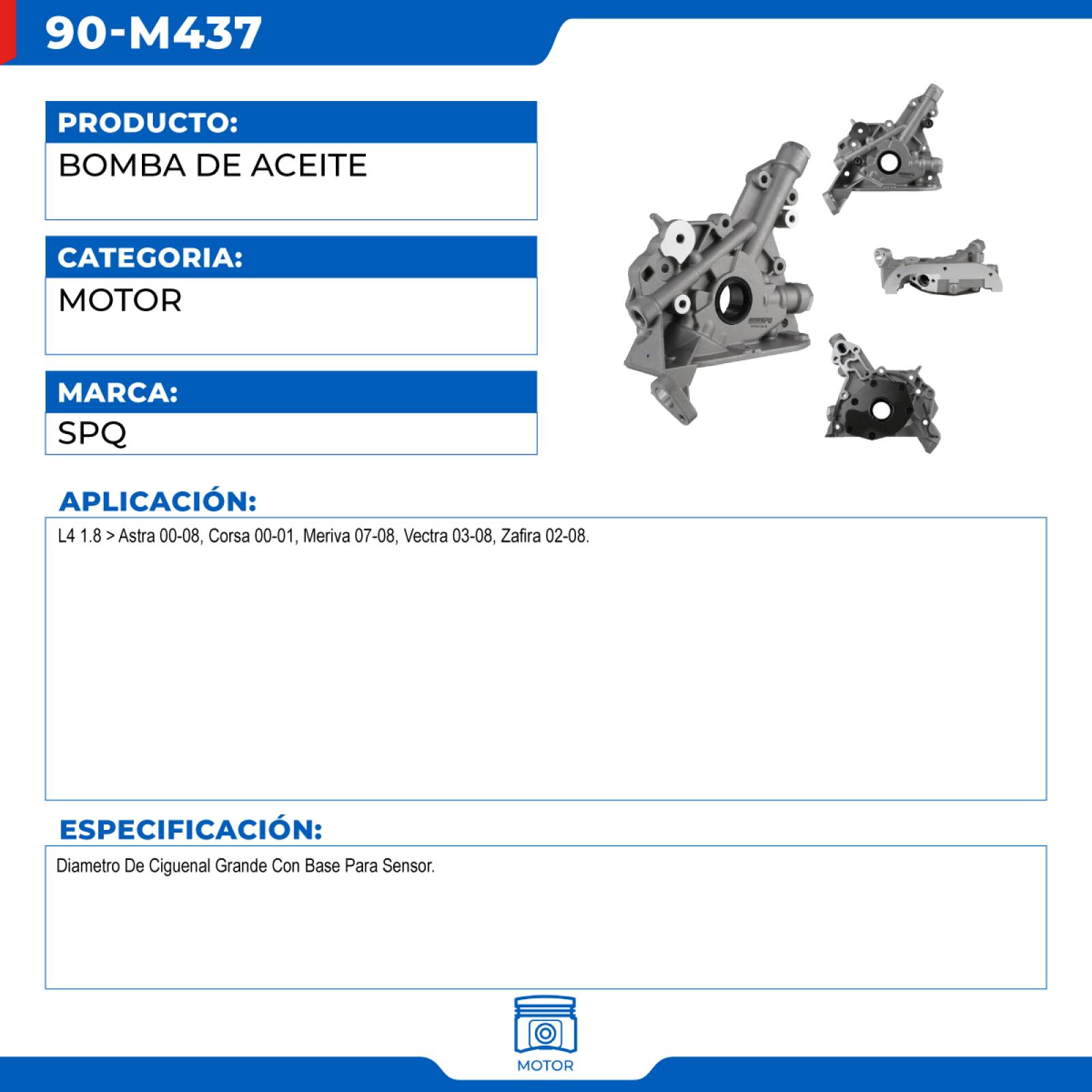 Bomba De Aceite, SPQ; Para Chevrolet Astra 2000-2008 L4; 1.8