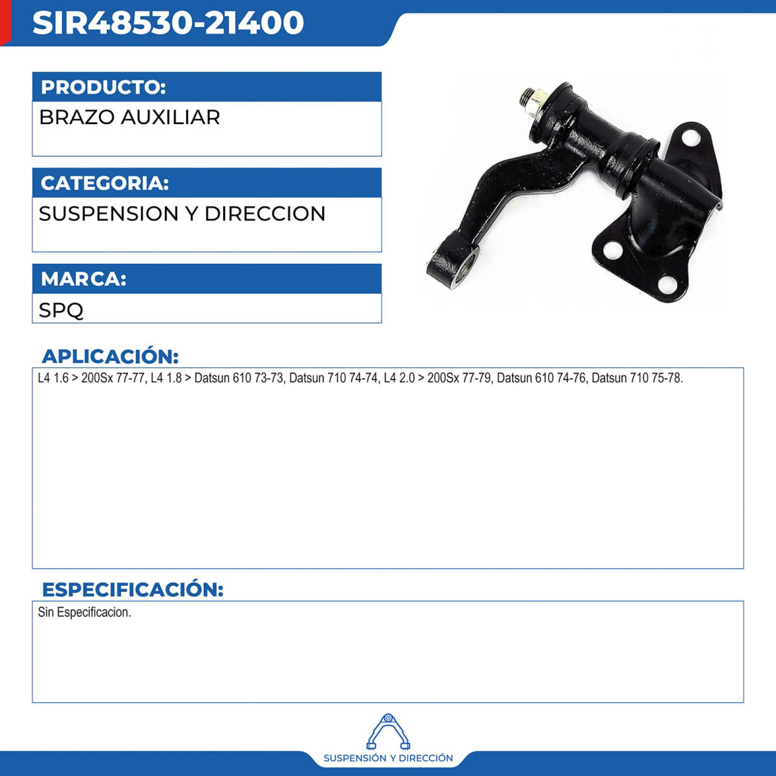 Brazo Auxiliar, SPQ; Para Nissan 200Sx 1977-1977 L4; 1.6