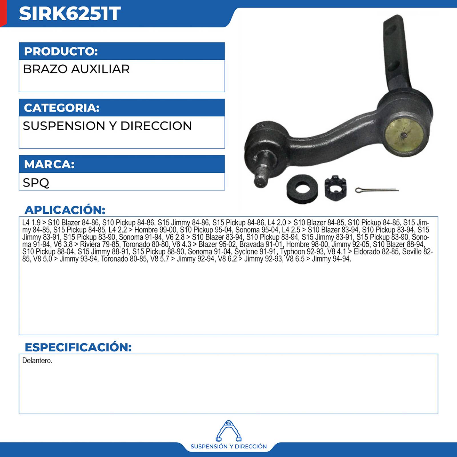 Brazo Auxiliar, SPQ; Para Buick Riviera 1979-1985 V6; 3.8