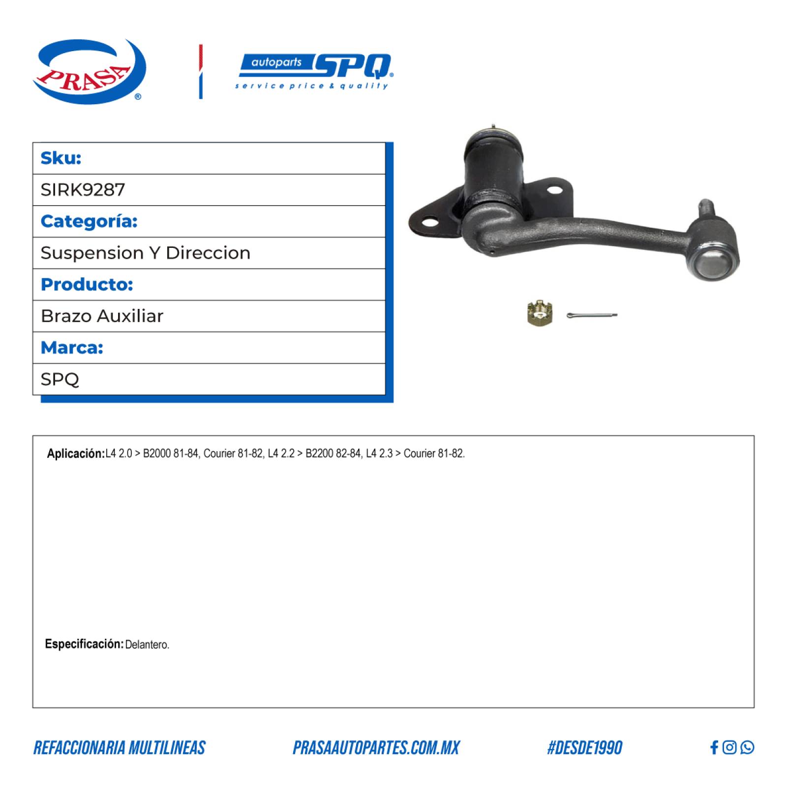 Brazo Auxiliar, SPQ; Para Ford Courier 1981-1982 L4; 2