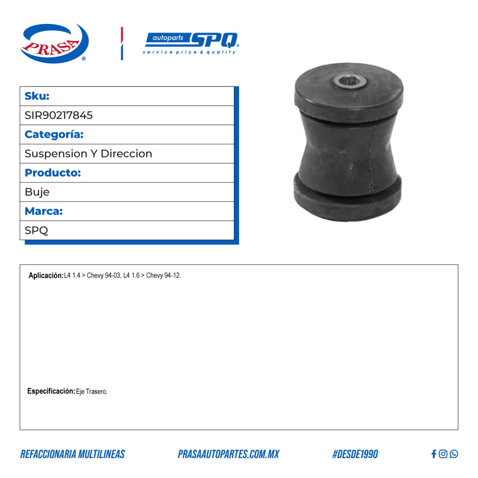 Buje, SPQ; Para Chevrolet Chevy C2 2004-2012 L4; 1.6