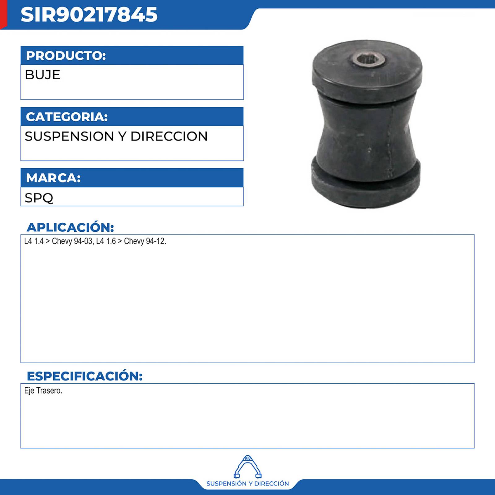 Buje, SPQ; Para Chevrolet Chevy C2 2004-2012 L4; 1.6