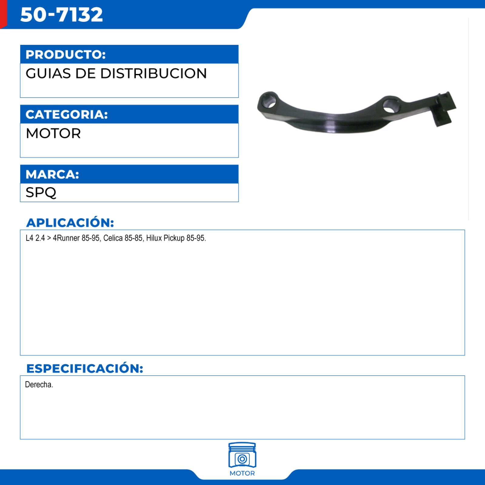 Guias De Distribucion, SPQ; Para Toyota 4Runner 1985-1995 L4; 2.4