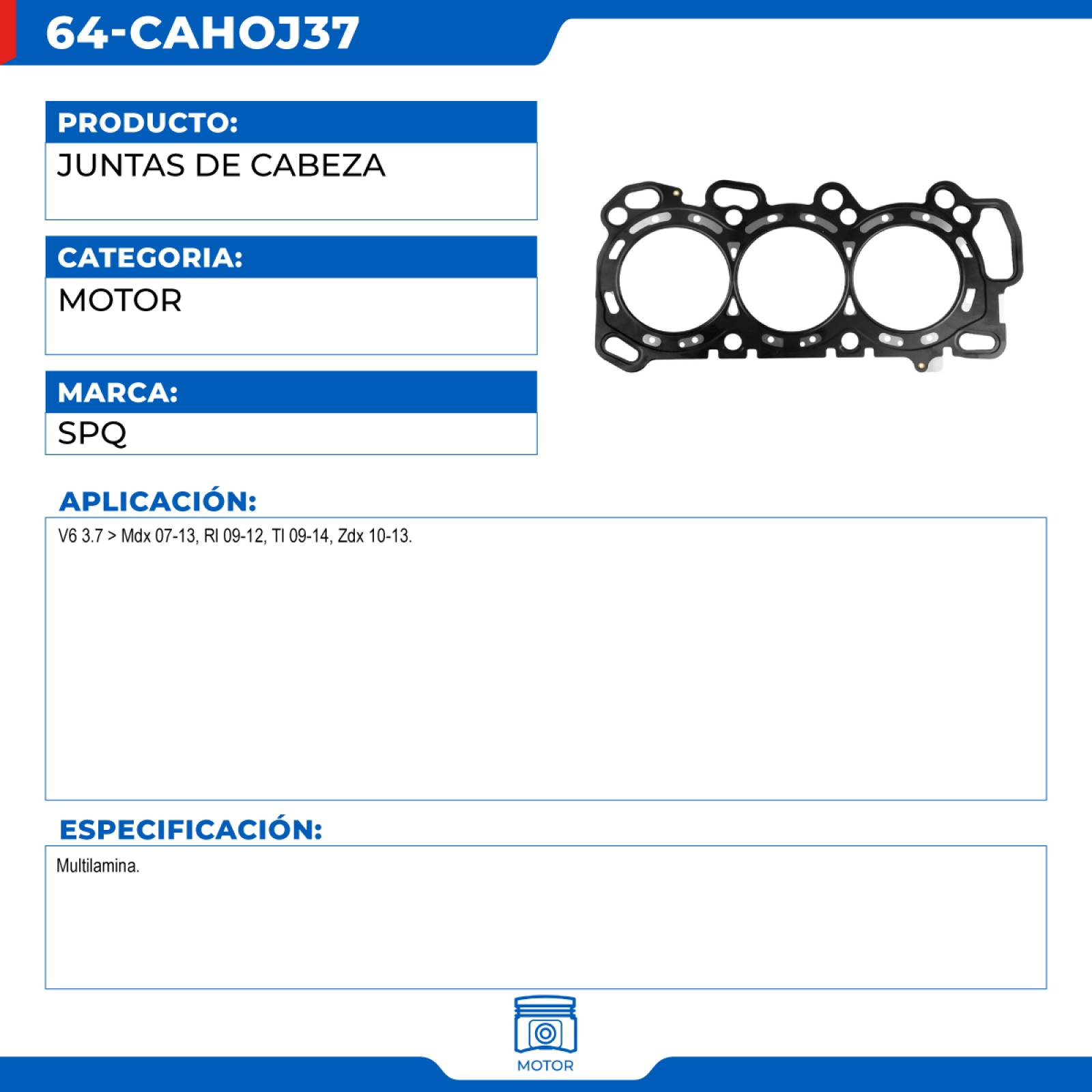 Juntas De Cabeza, SPQ; Para Acura Mdx 2007-2013 V6; 3.7