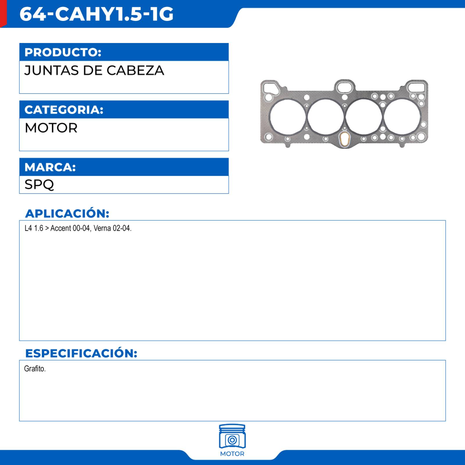 Juntas De Cabeza, SPQ; Para Dodge Verna 2002-2004 L4; 1.6